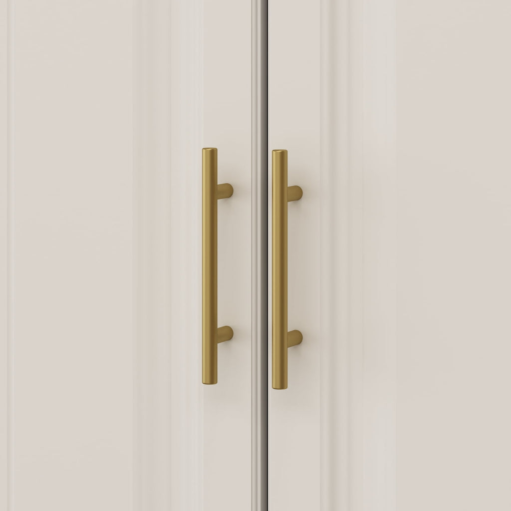 OxyLife 2 Door Wardrobe Armoire, White Closet Storage Organizer with Drawers and Shelves