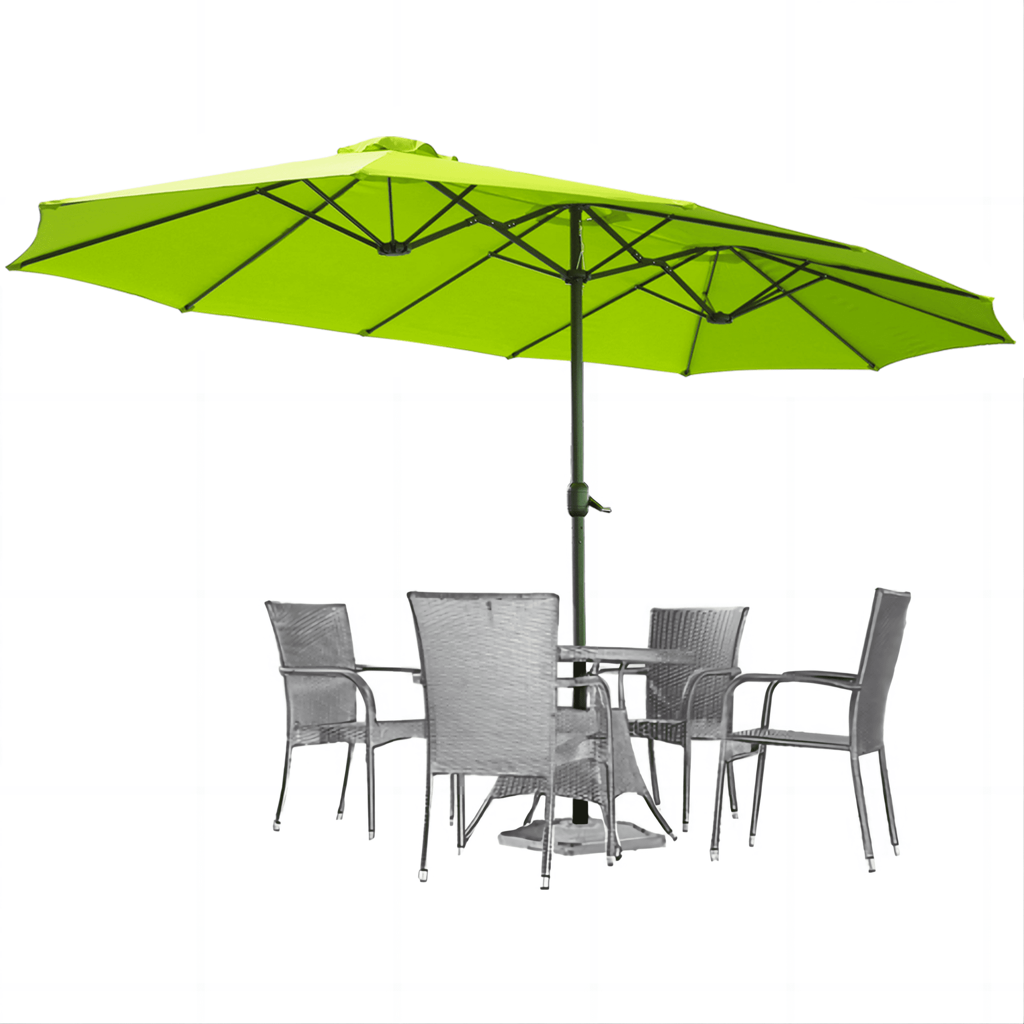 AECOJOY 10x10ft Outdoor Cantilever Patio Umbrella with Base, 360° Tilt & Rotate, Beige