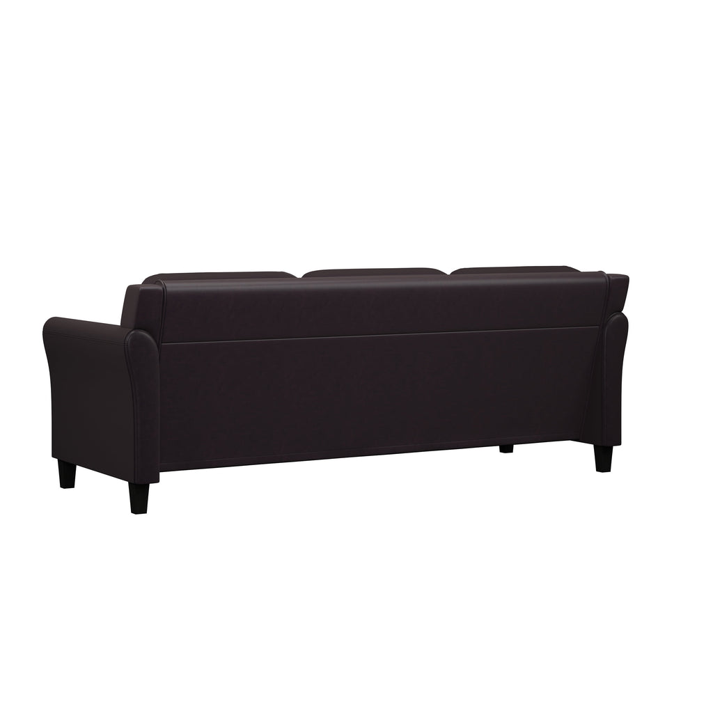 Lifestyle Solutions Taryn Curved Arms Sofa, Black Fabric