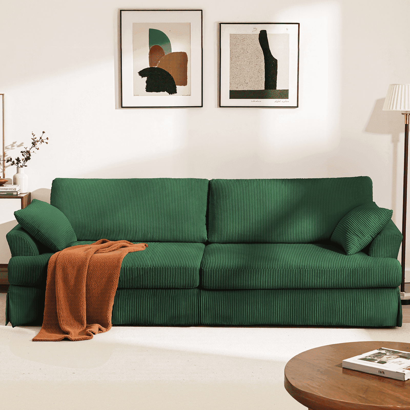 87 Sofa, Comfy Cloud Couch, Upholstered Couch for Living Room, Green