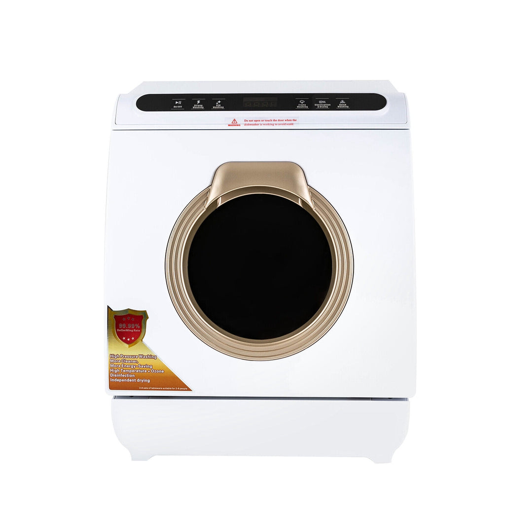 Portable Countertop Dishwasher Air Drying 5 Programs W/ 7L Water Tank 110V