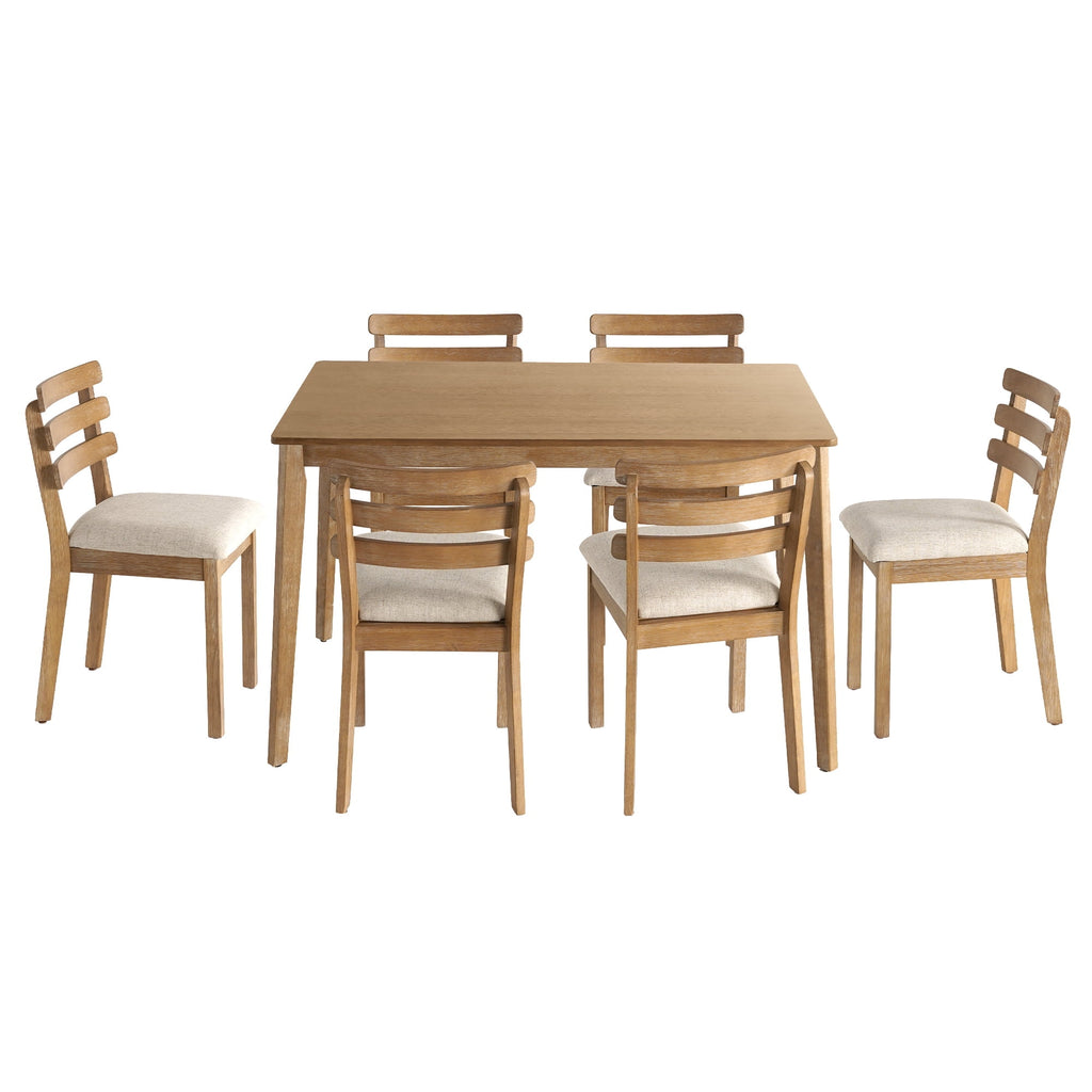 Kithkasa 47 Dining Table for 6 People,Wooden Farmhouse Kitchen Table for Kitchen, Living Room,Dining Room,Natural