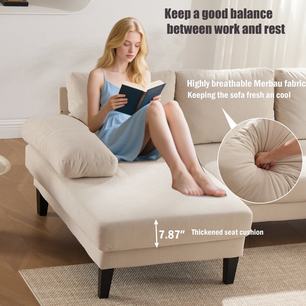 BINBANK L-Shaped Chenille Pull Out Sleeper and Storage Chaise Sectional Futon Sofa Bed with USB, Gray/Beige
