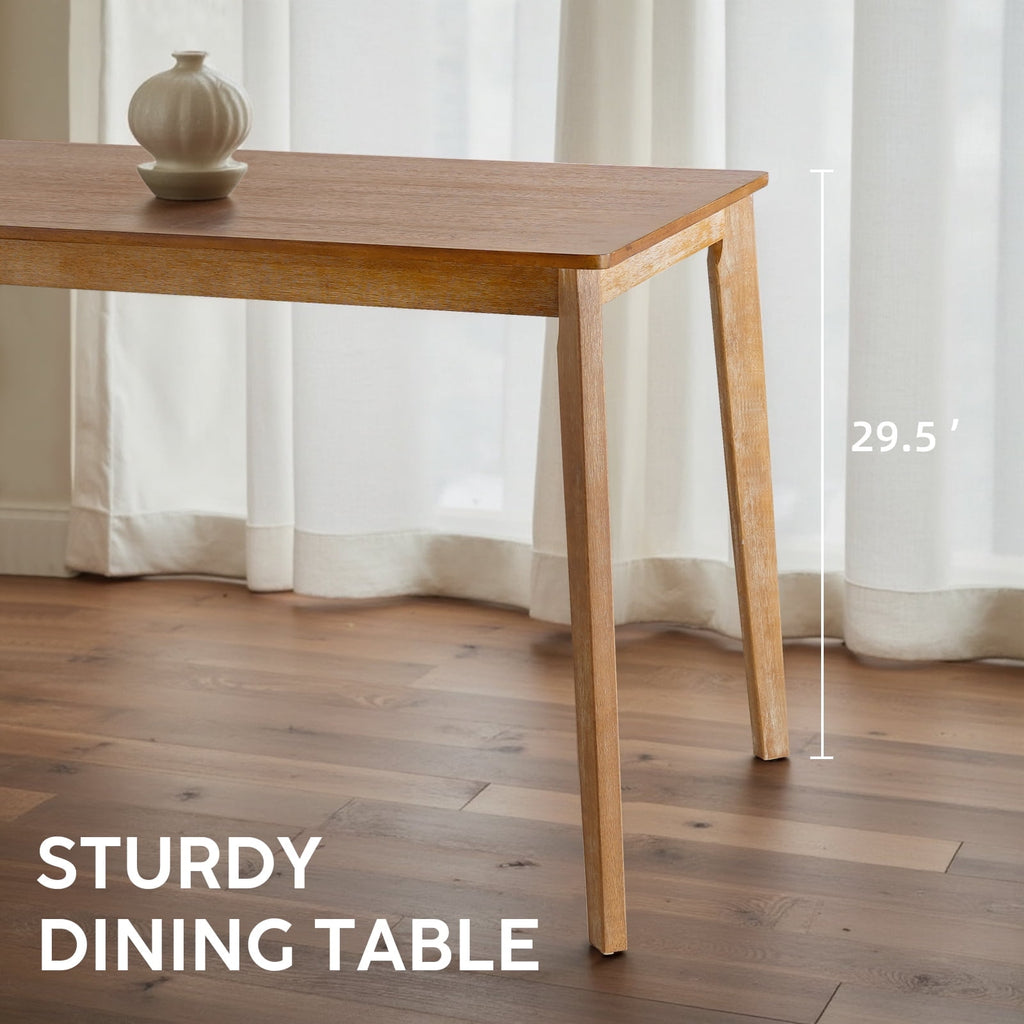 Kithkasa 47 Dining Table for 6 People,Wooden Farmhouse Kitchen Table for Kitchen, Living Room,Dining Room,Natural