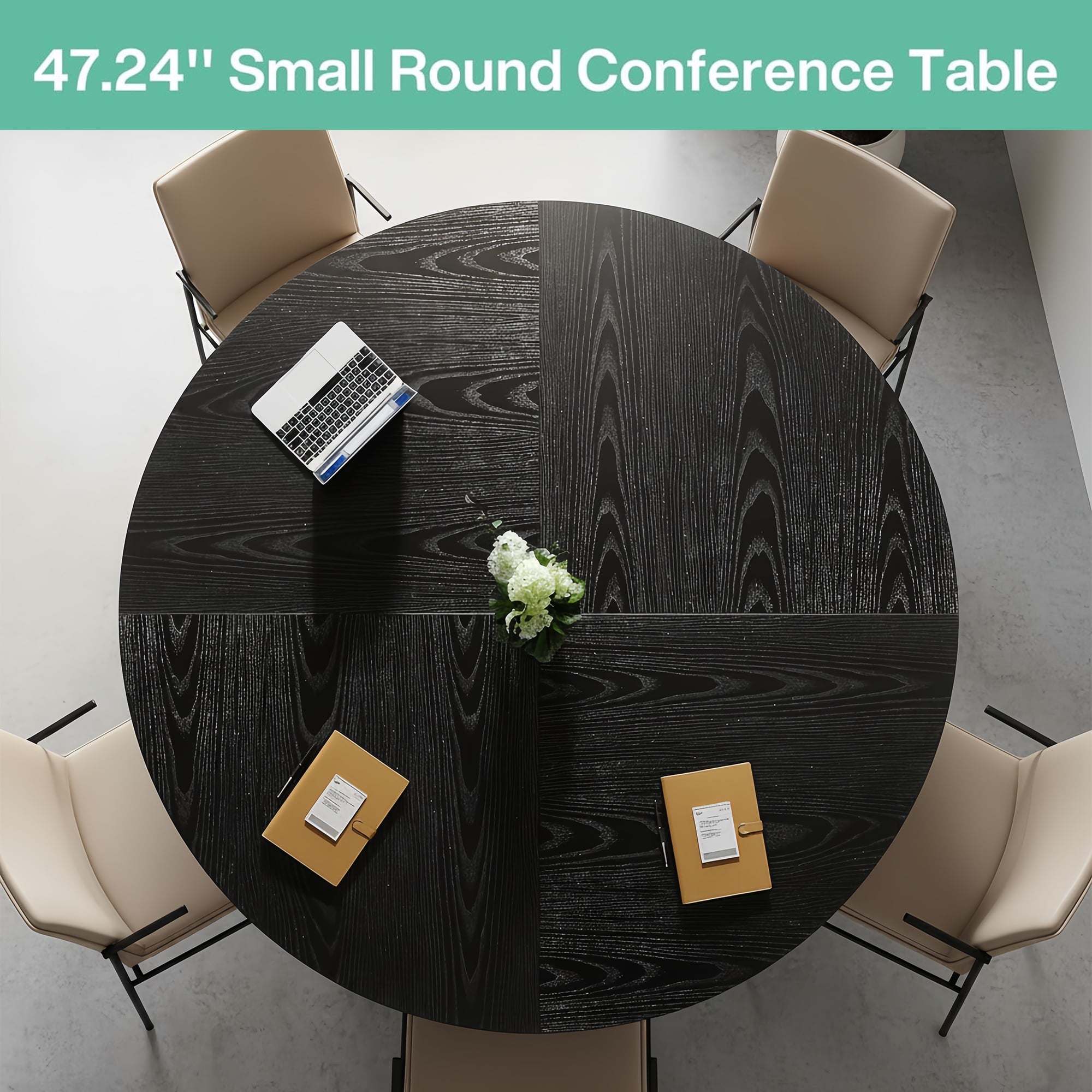 Modern Faux Marble Dining Table, 63 Rectangular 4-6 Seater Wood Table with Sturdy Base, Kitchen Living Room Dinner Table