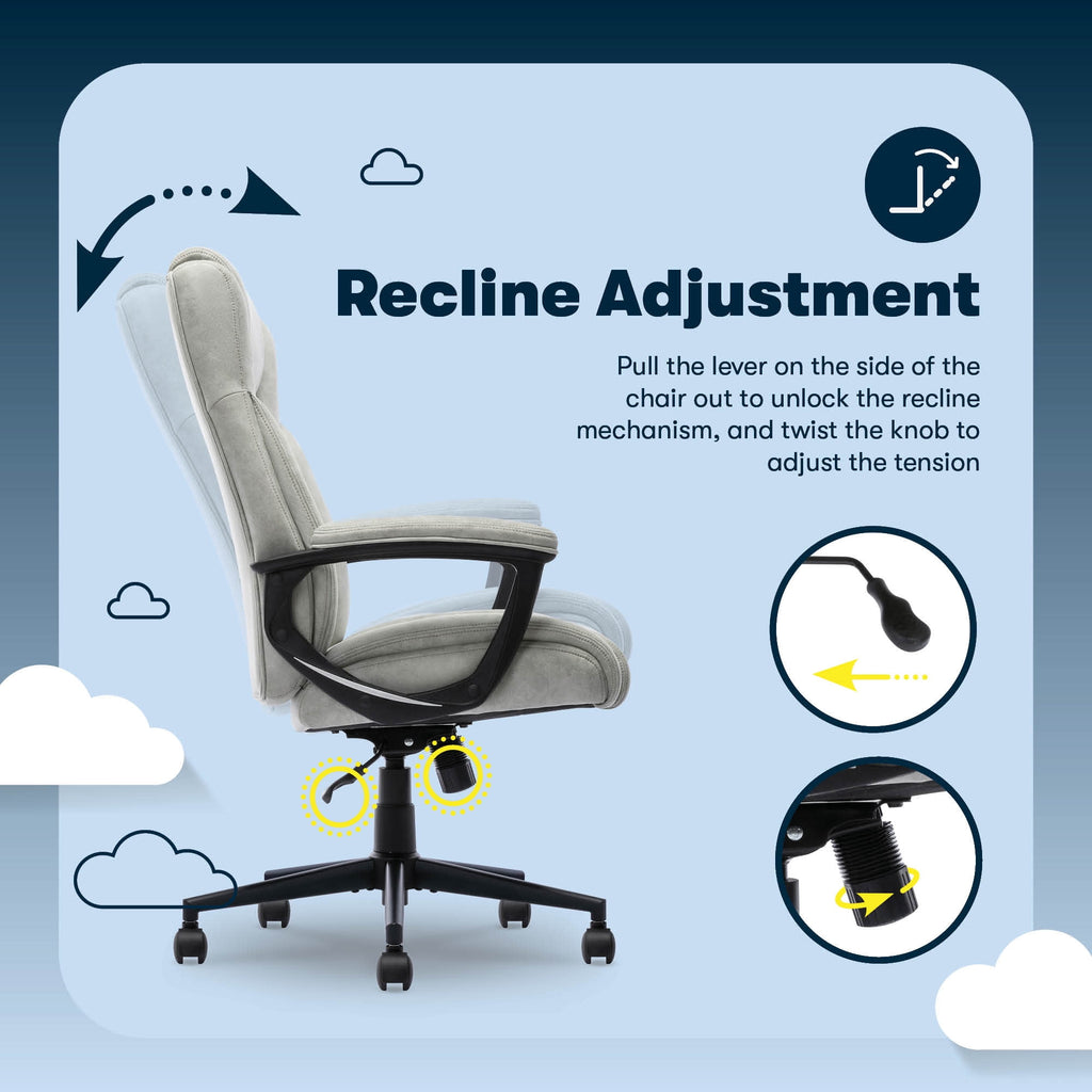 Serta Comfort Eco Office Ergonomic Computer Chair Lumber Support Black