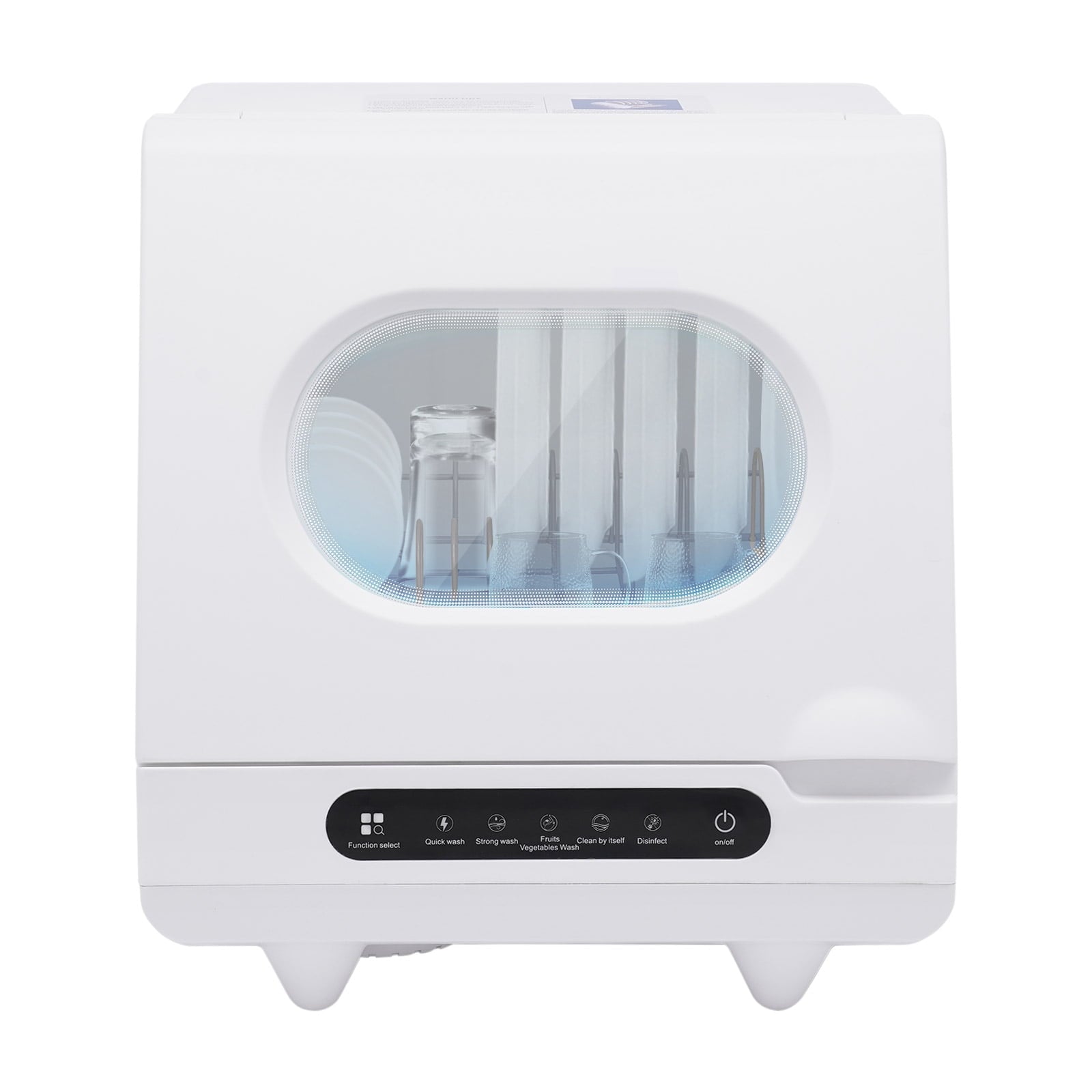 ToppiJoy Portable Countertop Dishwasher with 5 Washing Functions, Quick Wash, Sterilization & Energy-Saving Design – Ideal for Small Kitchens, Apartments, and Family Homes