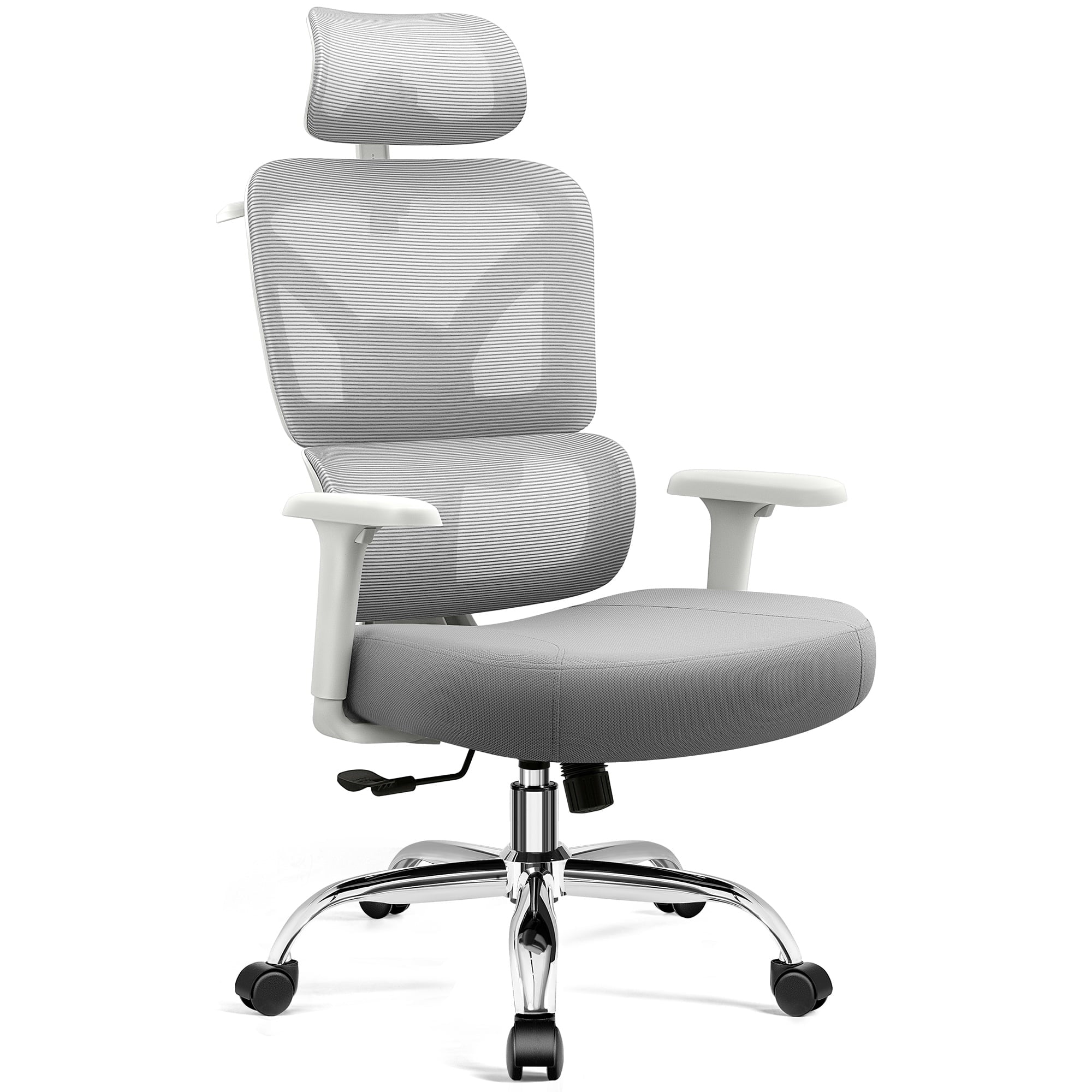 COOLHUT Ergonomic Mesh Office Chair with Footrest, Big and Tall Computer Desk Chair with Adjustable Lumbar Support, Headrest and Armrest, High Back Home Office Chair for Workspace, 300LBS, Black