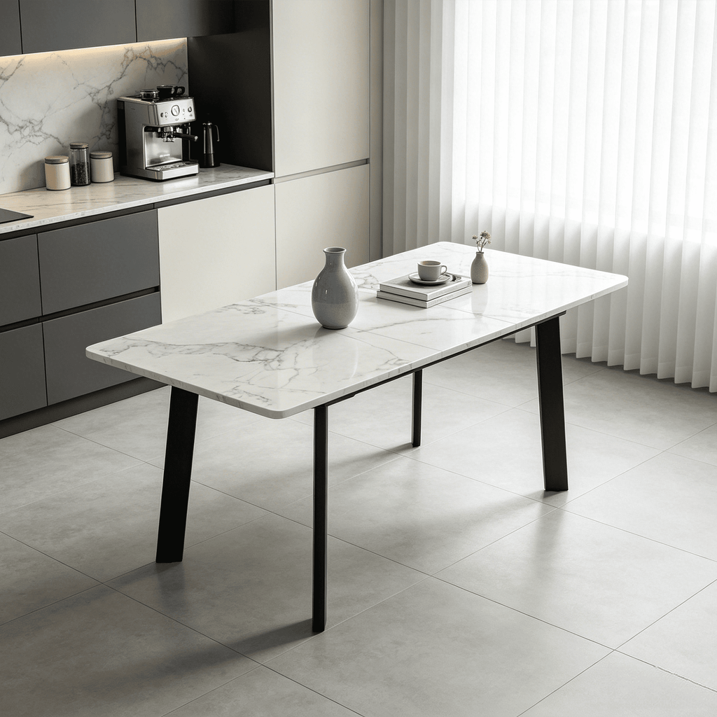 63.2-78.2 Extendable Dining Room Table,Modern MDF Dining Table Set for 4-8,Space Saving Dining Room Table Compact for Living Room, Apartment