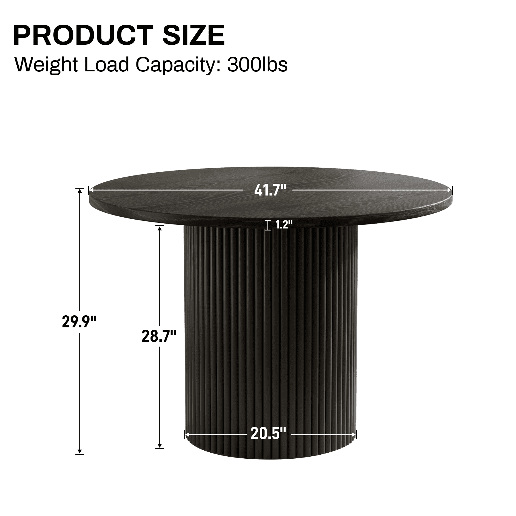 Rophefx 35.4 Solid Wood Round Dining Table with Handcrafted Relief Pedestal,Circle Dining Table,Natural