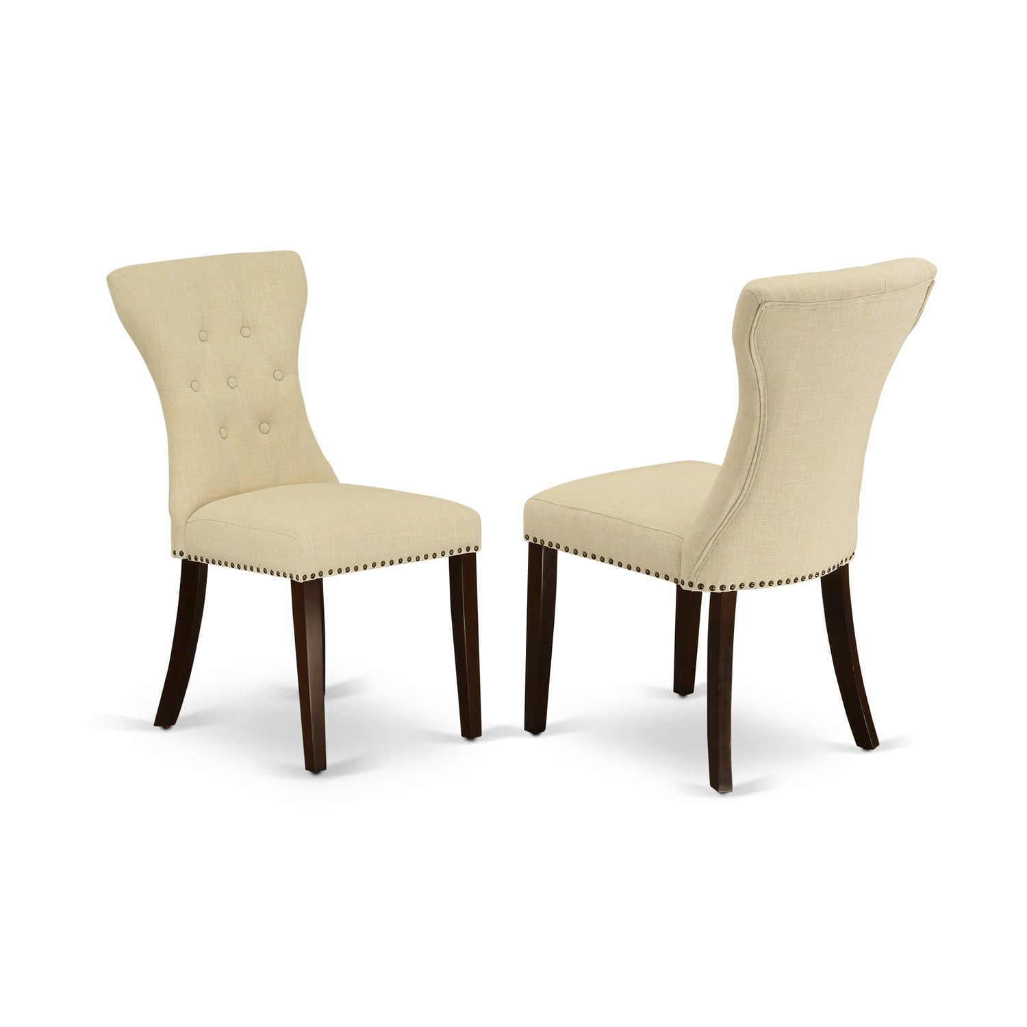 5-Piece Dinette Set - Solid Wood Dining Table & 4 Parson Chairs - Butterfly Leaf Table - Mahogany Finish
