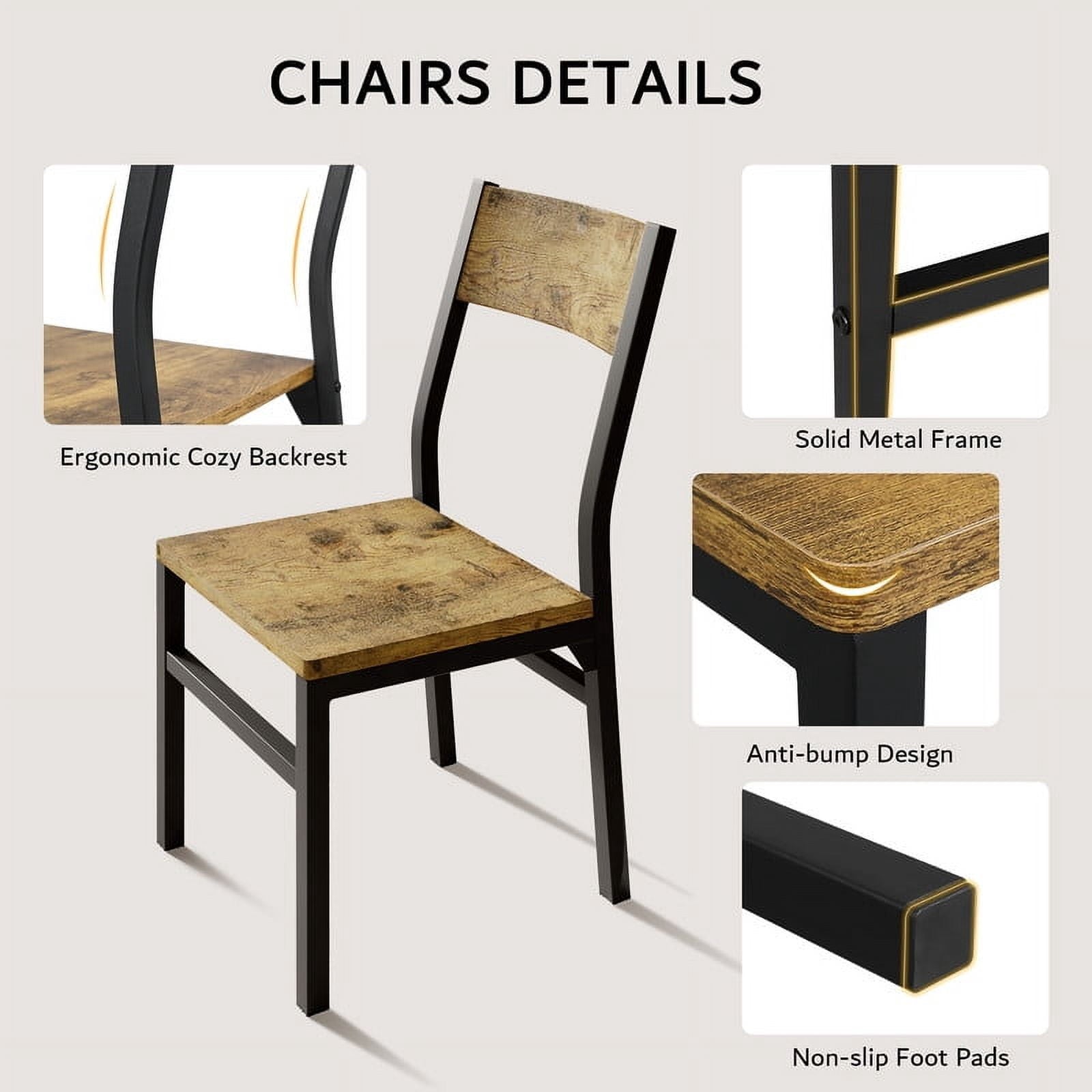 Virans 7-Piece Dining Table & Chairs Set for 4-6, 63 Extendable Kitchen Table with 6 Chairs, Dining Room Table with Metal Frame & MDF Board, Perfect for Small Space, Easy Assembly,Espresso