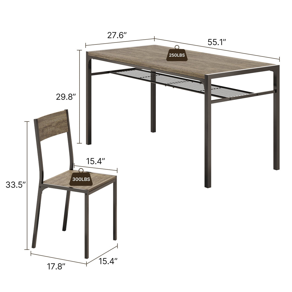 Aiho 7-Piece Dining Table Set for 6, Space-Saving Kitchen Table with Chairs, Compact Dining Furniture for Small Spaces & Apartments, Retro