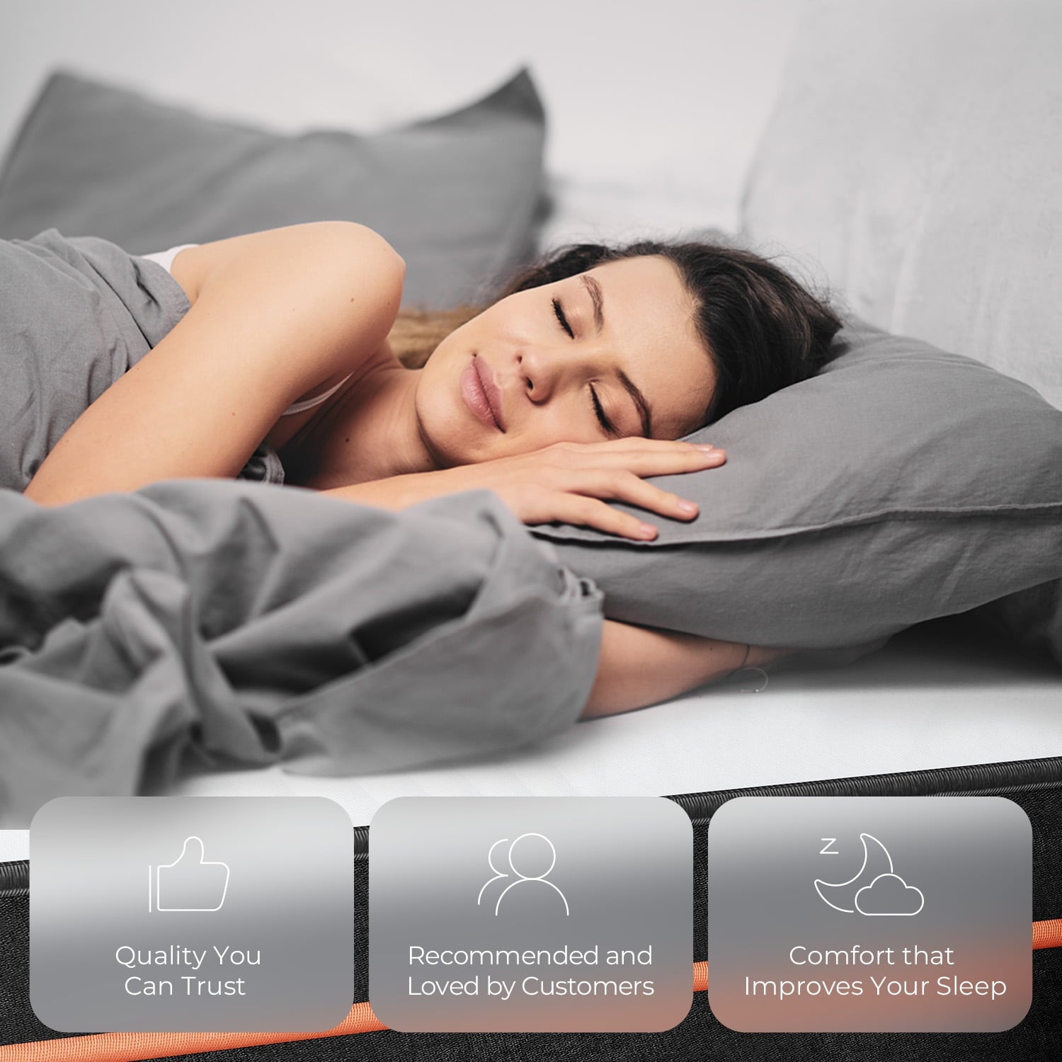 Sweetnight Twilighty 14 Cooling Gel Memory Foam Medium Firm Supportive Hybrid Mattress, Motion Isolation & CertiPUR-US Certified, Adult, Queen Size