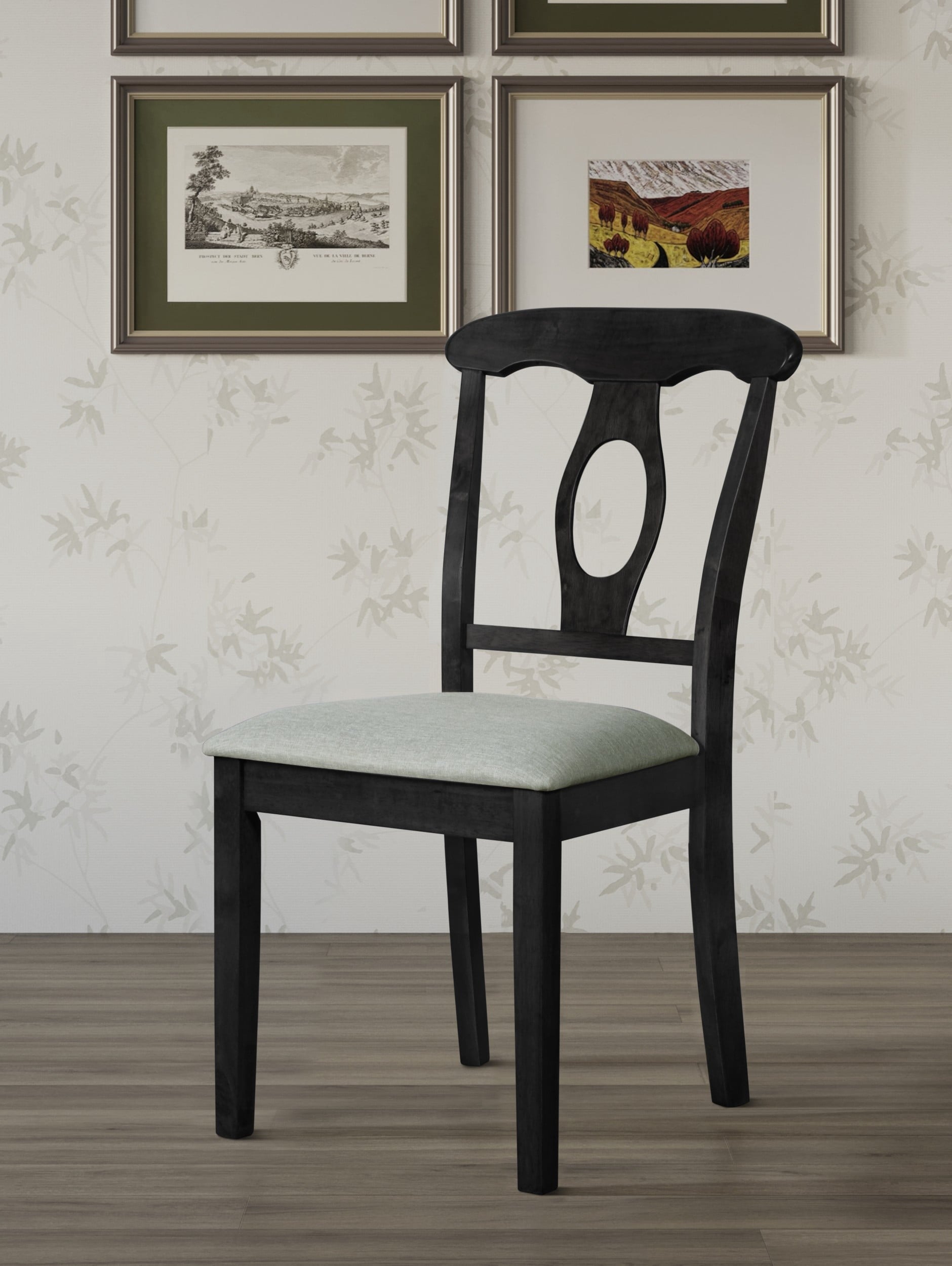 Home Design Olivia Dining Table with Round Pedestal Top, Mid-Century Modern Style, Easy Assembly, Black