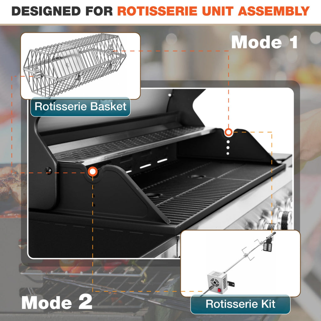 MF Studio 4 Burner Propane Gas Outdoor Grill with Side Burner Stainless Steel BBQ Grill