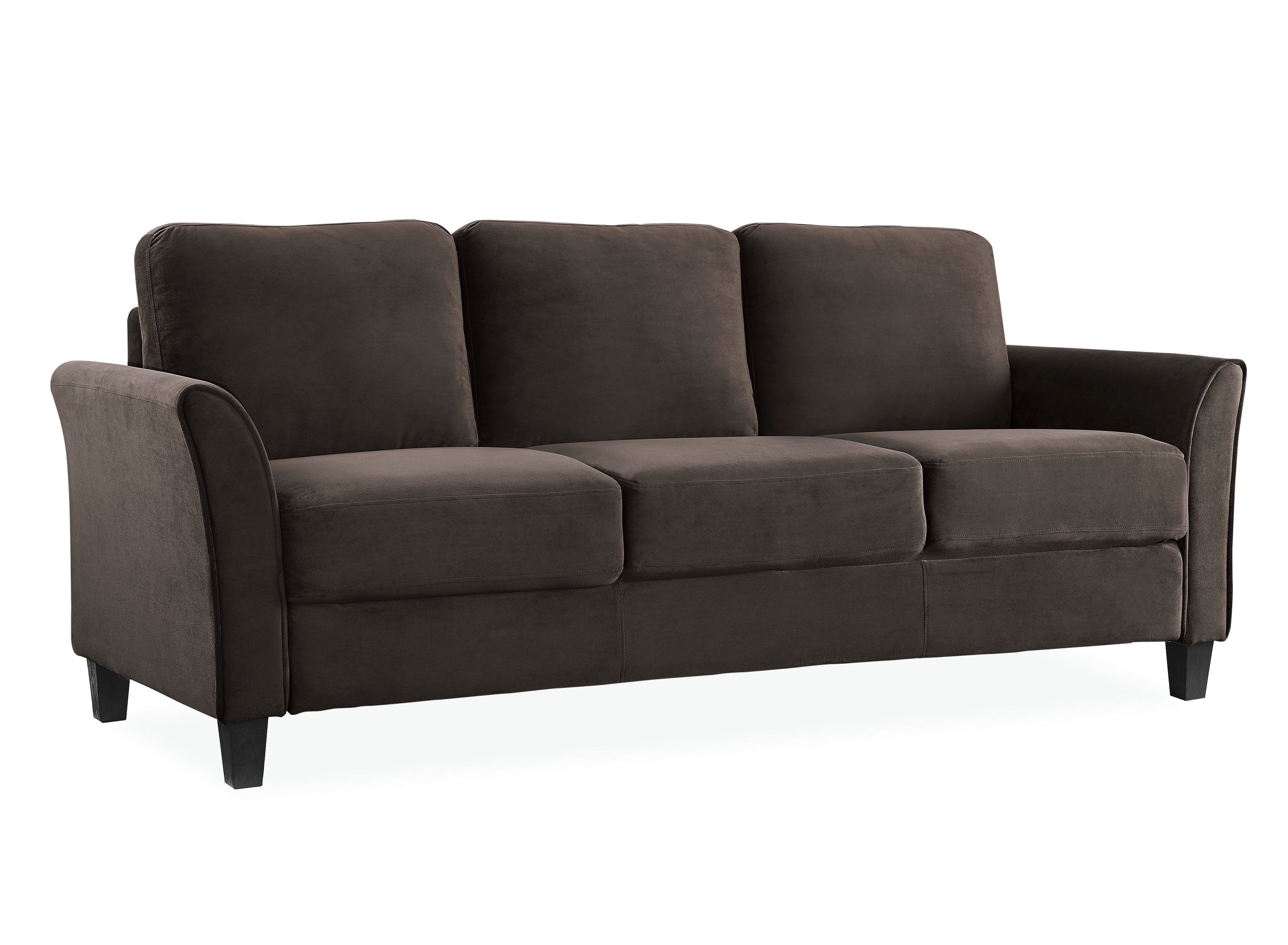 Lifestyle Solutions Alexa Sofa with Rolled Arms, Gray Fabric