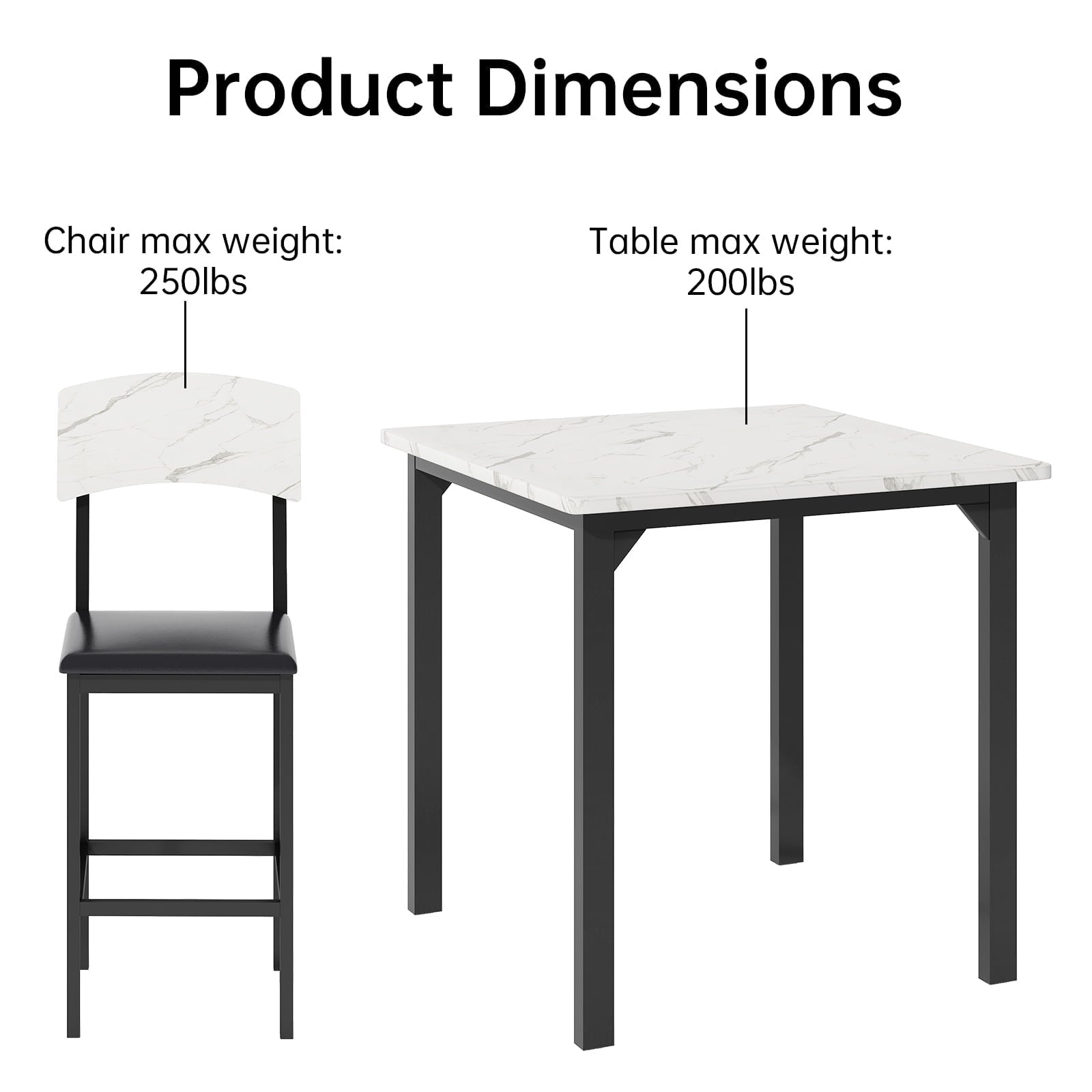 MIERES 5 Piece Dining Table Set High Top Dining Table Set for 4 Counter Height Small Kitchen Table With 4 Velvet Upholstered Chairs, Wood Small Dining Set for Bar Dining Room Breakfast