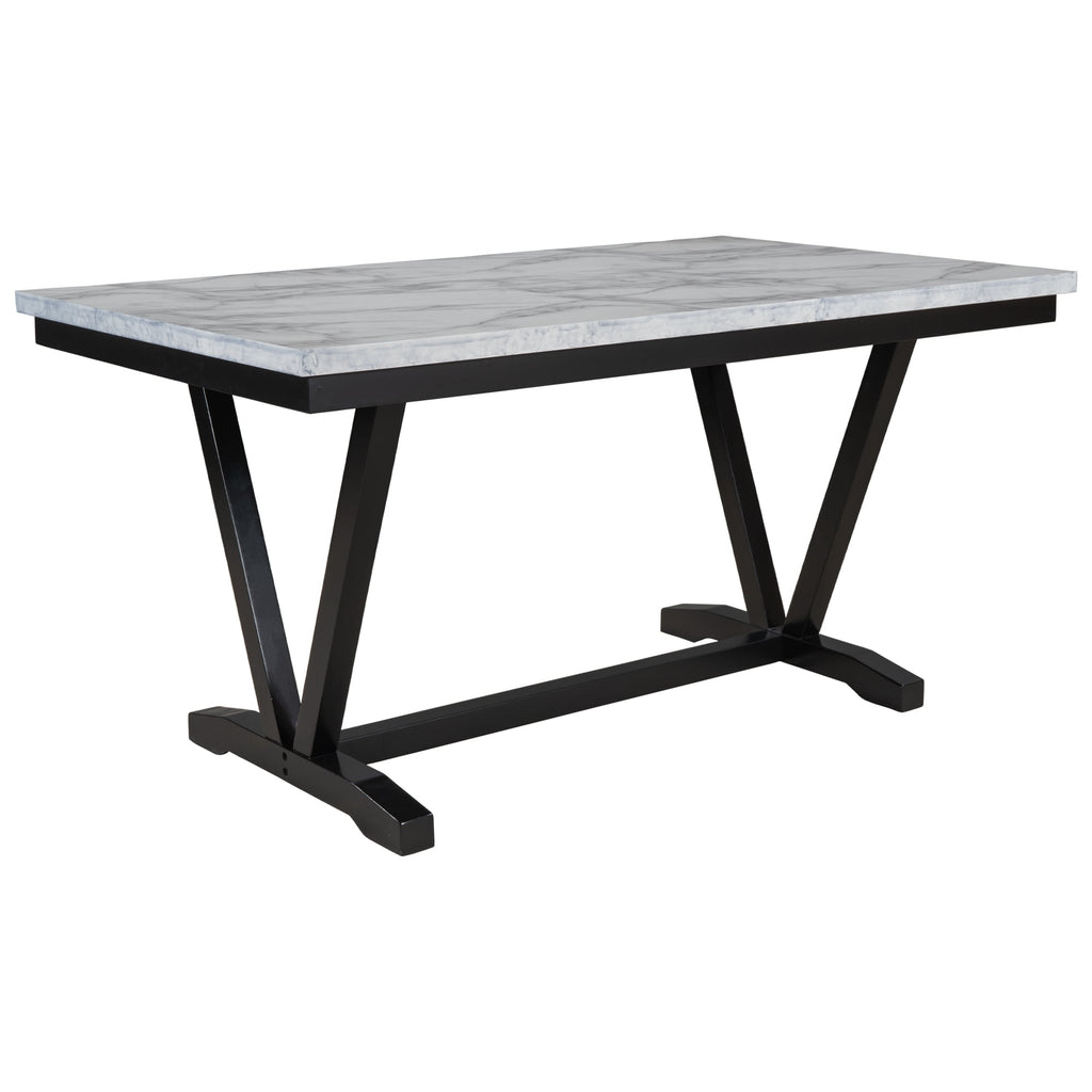 Harper & Bright Designs Dining Table Set for 6 with Bench Rectangular Table and 4 Upholstered Chairs for Kitchen, Gary