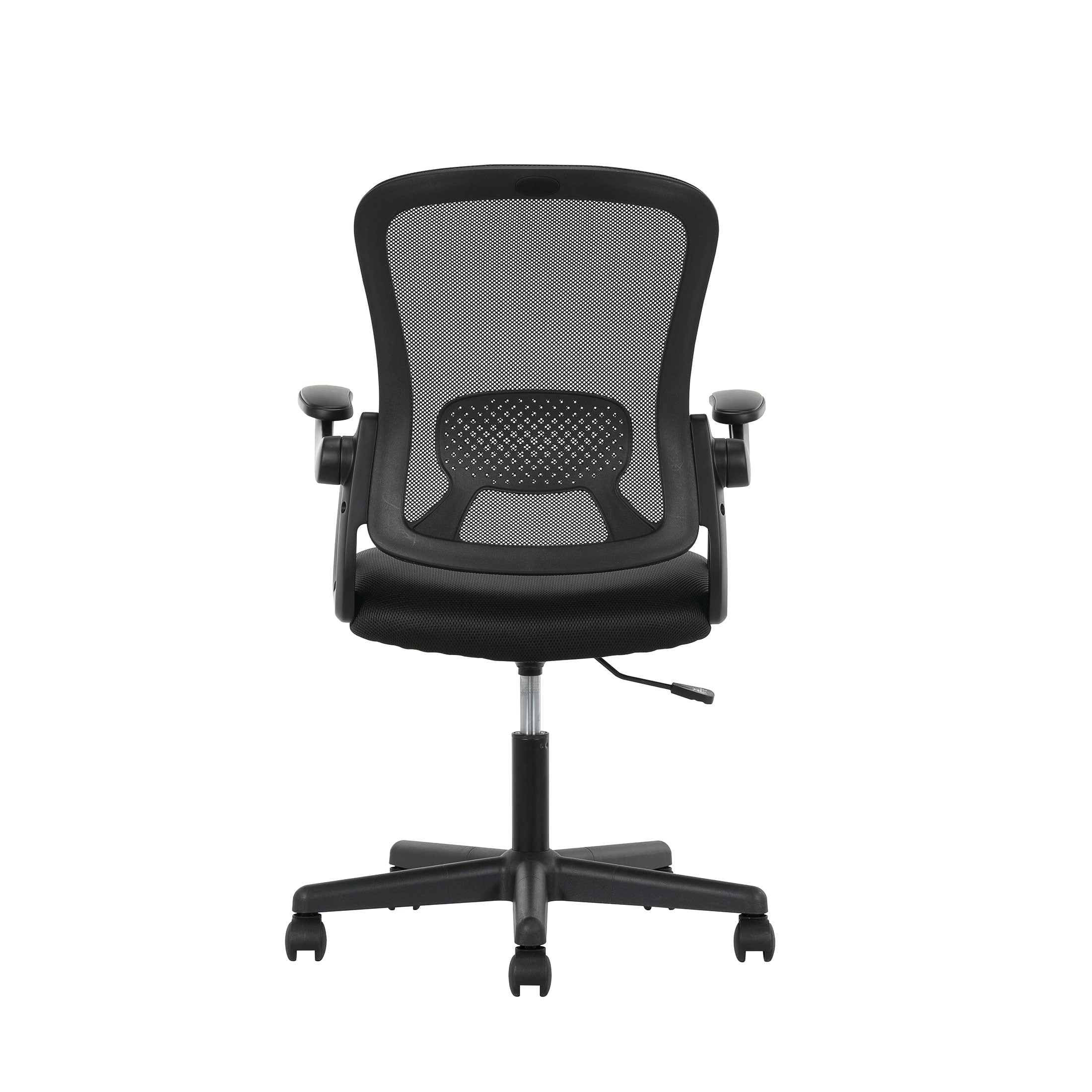 (3 pack) Mainstays Ergonomic Mesh Back Office Chair with Flip Up Arms for Adults, Black Fabric, 275lb