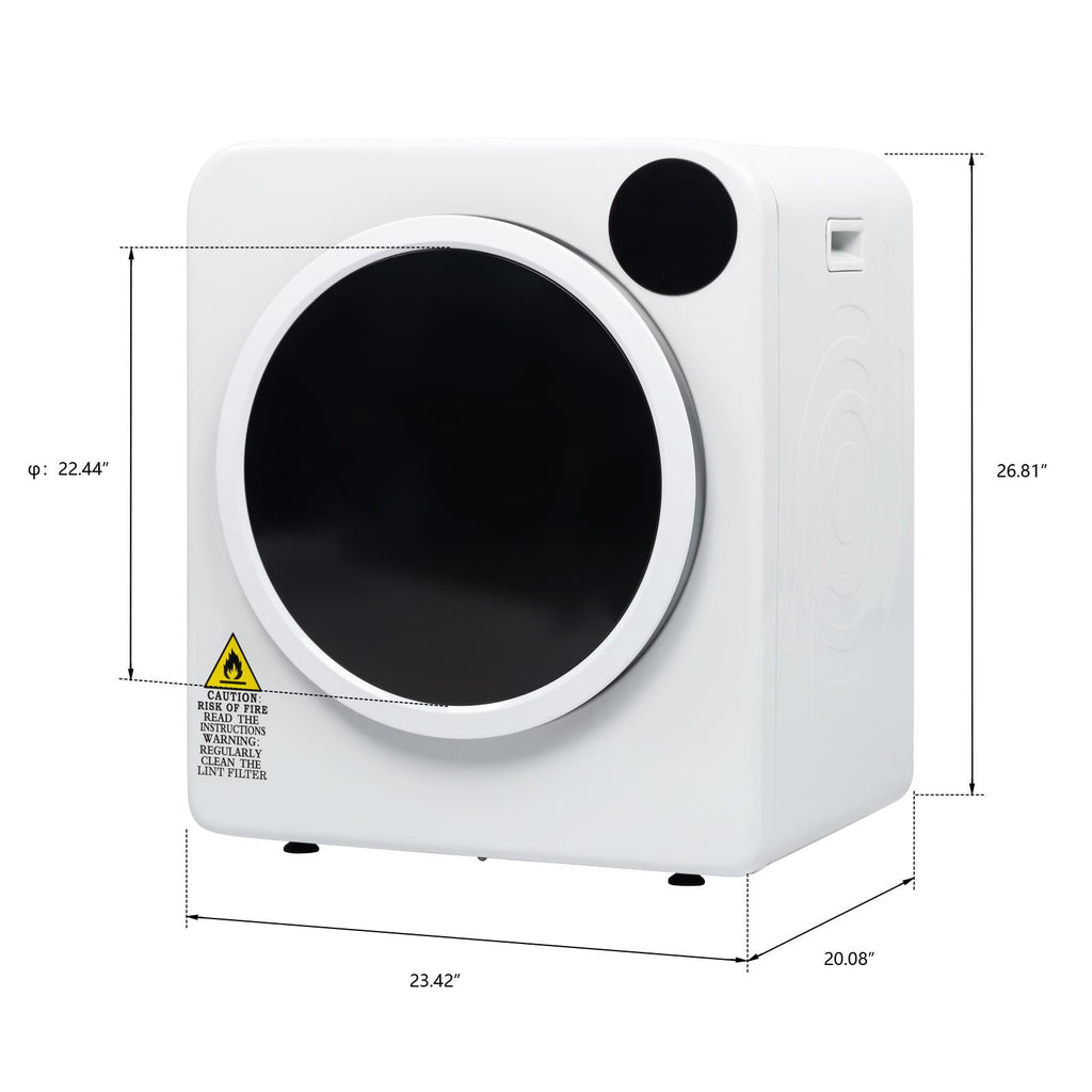 Ktaxon 3.5 cu. ft. Portable Electric Compact Stainless Steel Dryer, White