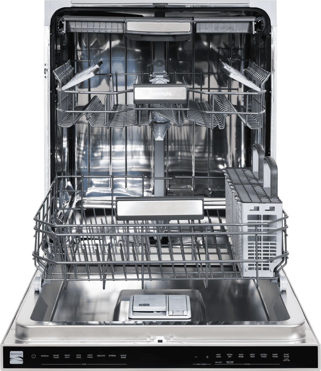 Kenmore 24” Built-In-Dishwasher w/ 3rd Rack & Turbo Dry with Pocket Handle-SS