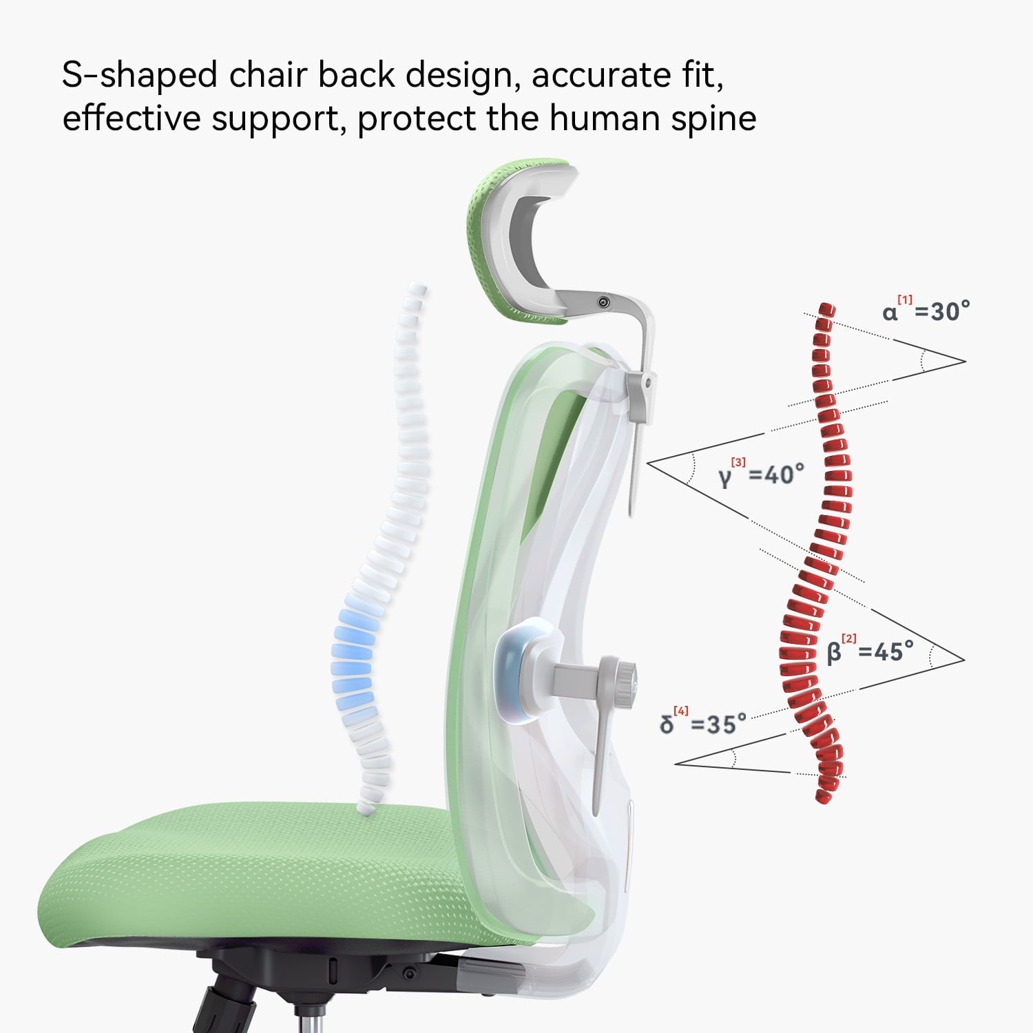 Sihoo M18 Mesh Ergonomic Office Chair with Adjustable Lumbar Support, High Back, Black