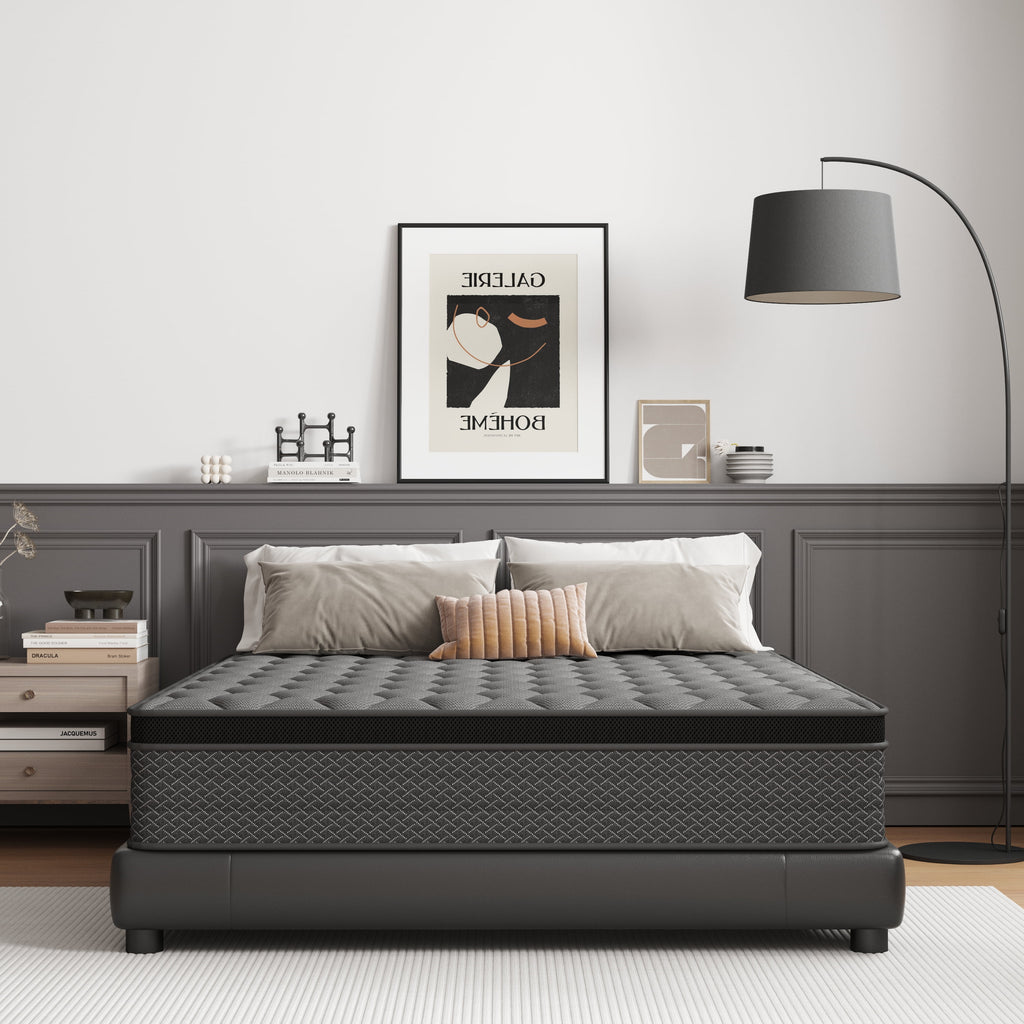 Mocangtu 14 Full Hybrid Mattress in a Box, Gel Memory Foam with Individually Wrapped Pocket Coils, Medium Firm, Pressure Relief, Cooling Sleep Support