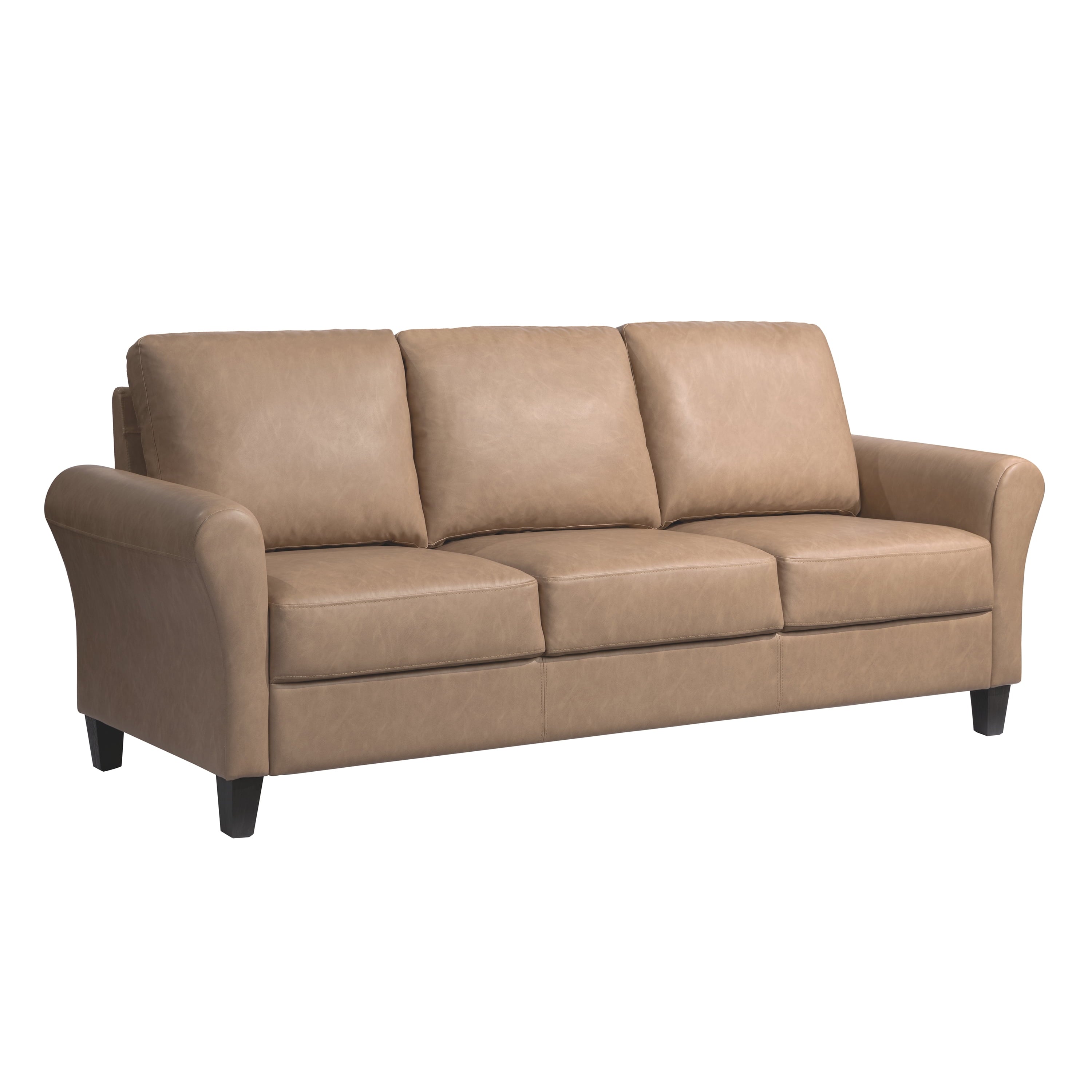 Lifestyle Solutions Alexa Sofa with Rolled Arms, Gray Fabric