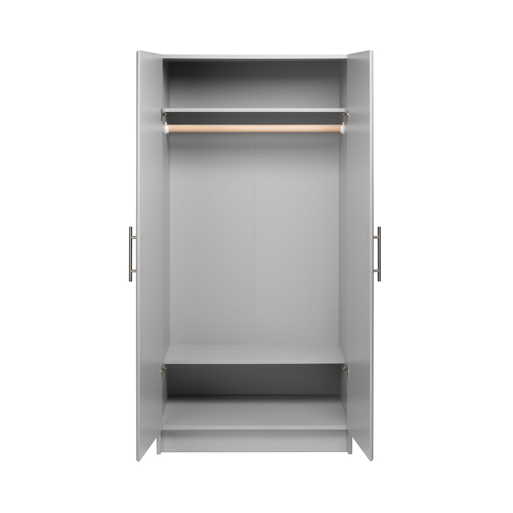 Prepac Armoir, Elite 32W x 35H x 20D White Wardrobe Closet & Cabinet - Functional Clothes Storage with Hanging Rail, Armoire Wardrobe - WEW-3264