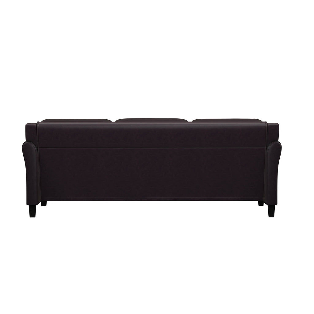 Lifestyle Solutions Taryn Curved Arms Sofa, Black Fabric