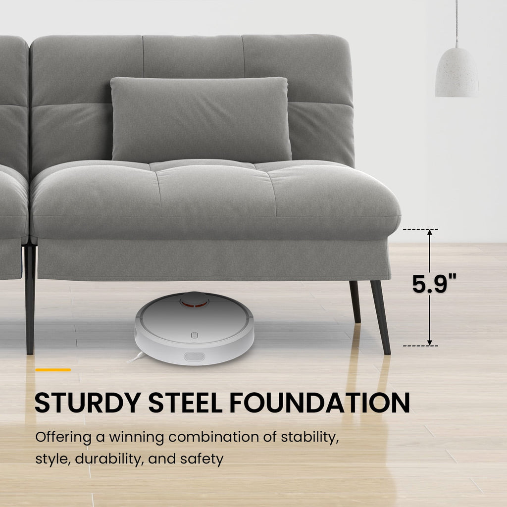 COMHOMA Cloud Comfort Convertible Futon Sofa Bed, Gray