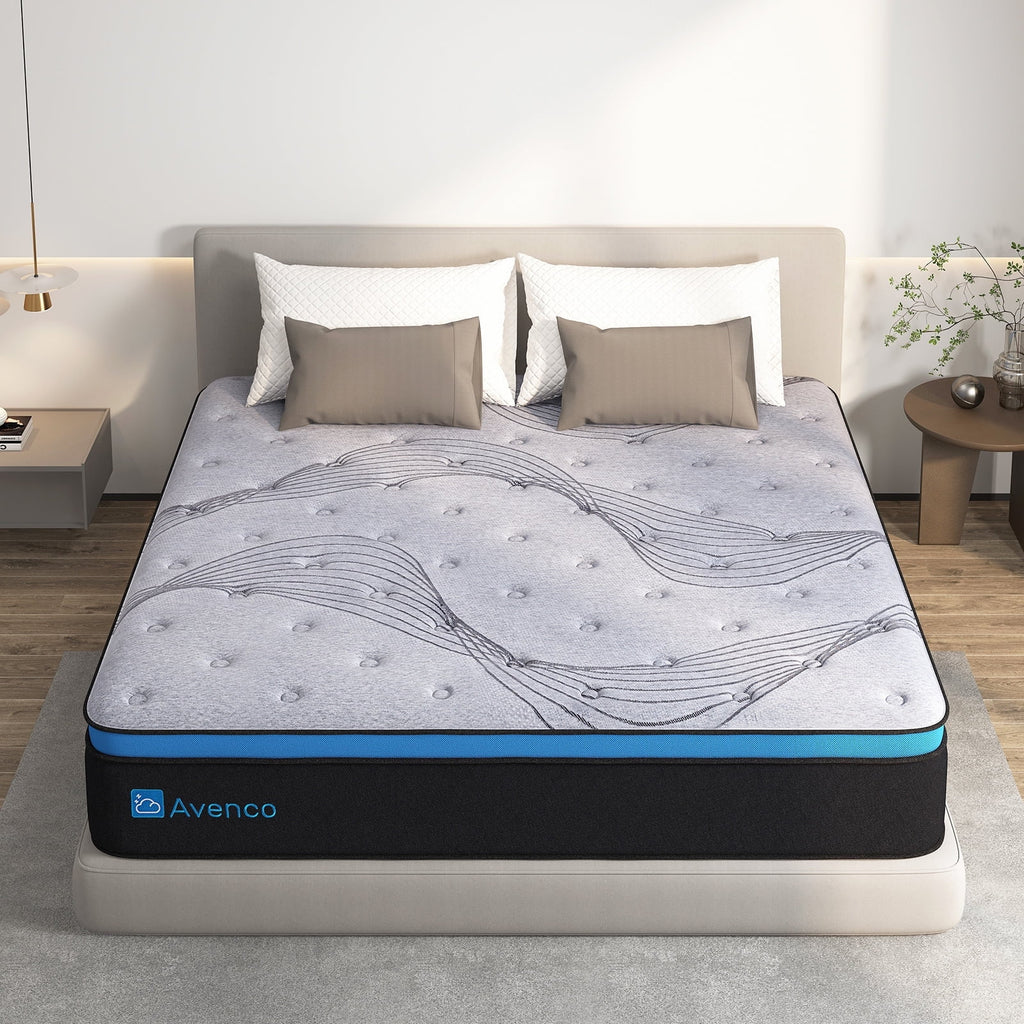 Avenco Original 10 inch Adult Innerspring and Gel Memory Foam Hybrid Mattress, Queen Size