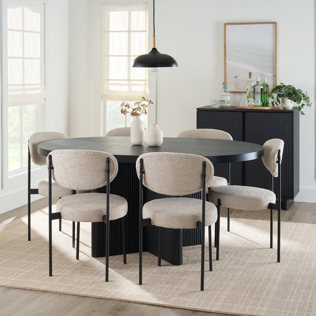 Better Homes & Gardens Lillian Fluted Round Expandable Dining Table, Walnut Finish