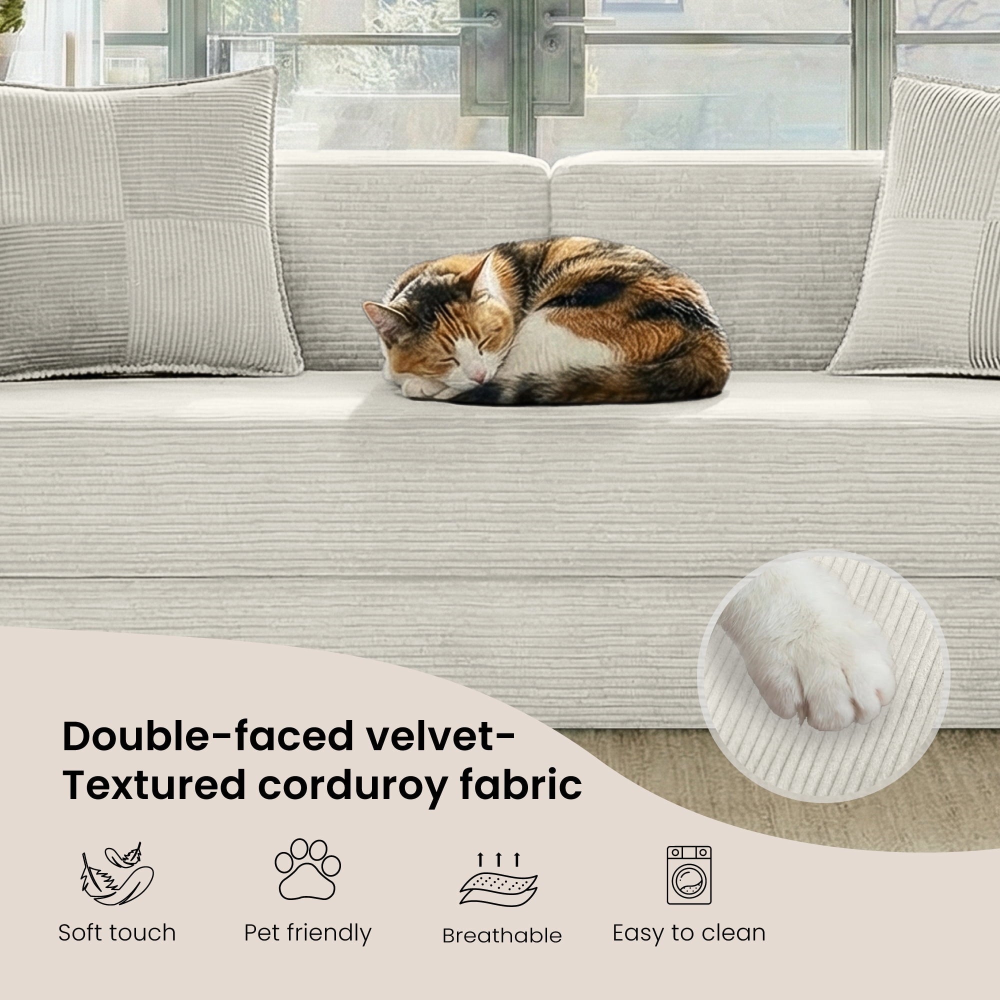 BELHOME 5-in-1 Convertible Sofa Bed, 78.8 Sleeper Sofa Boneless Couch with Side Pockets, Folding Floor Sofa Compression Sofa for Living Rooms No Assembly Required