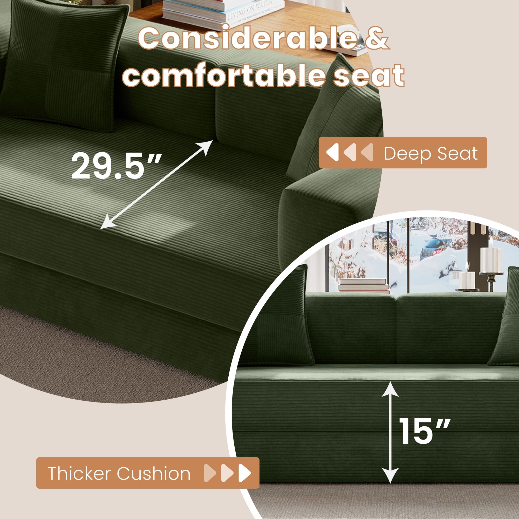 BELHOME 5-in-1 Convertible Sofa Bed, 78.8 Sleeper Sofa Boneless Couch with Side Pockets, Folding Floor Sofa Compression Sofa for Living Rooms No Assembly Required