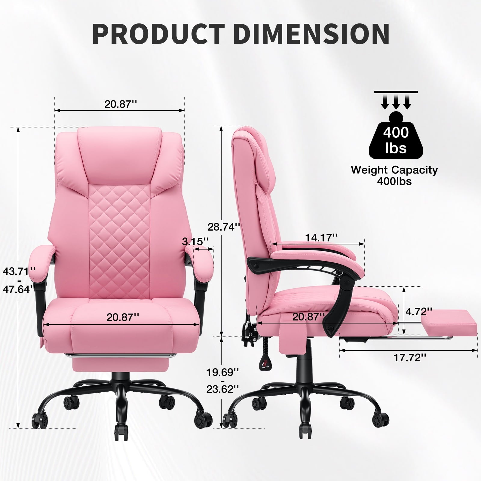 Hoffree Massage Office Chair 400LBS Executive Office Chair Massage and Footrest Big and Tall Office Chair with Heated Lumbar Support, Ergonomic Computer Desk Chair Reclining High Back Leather Office