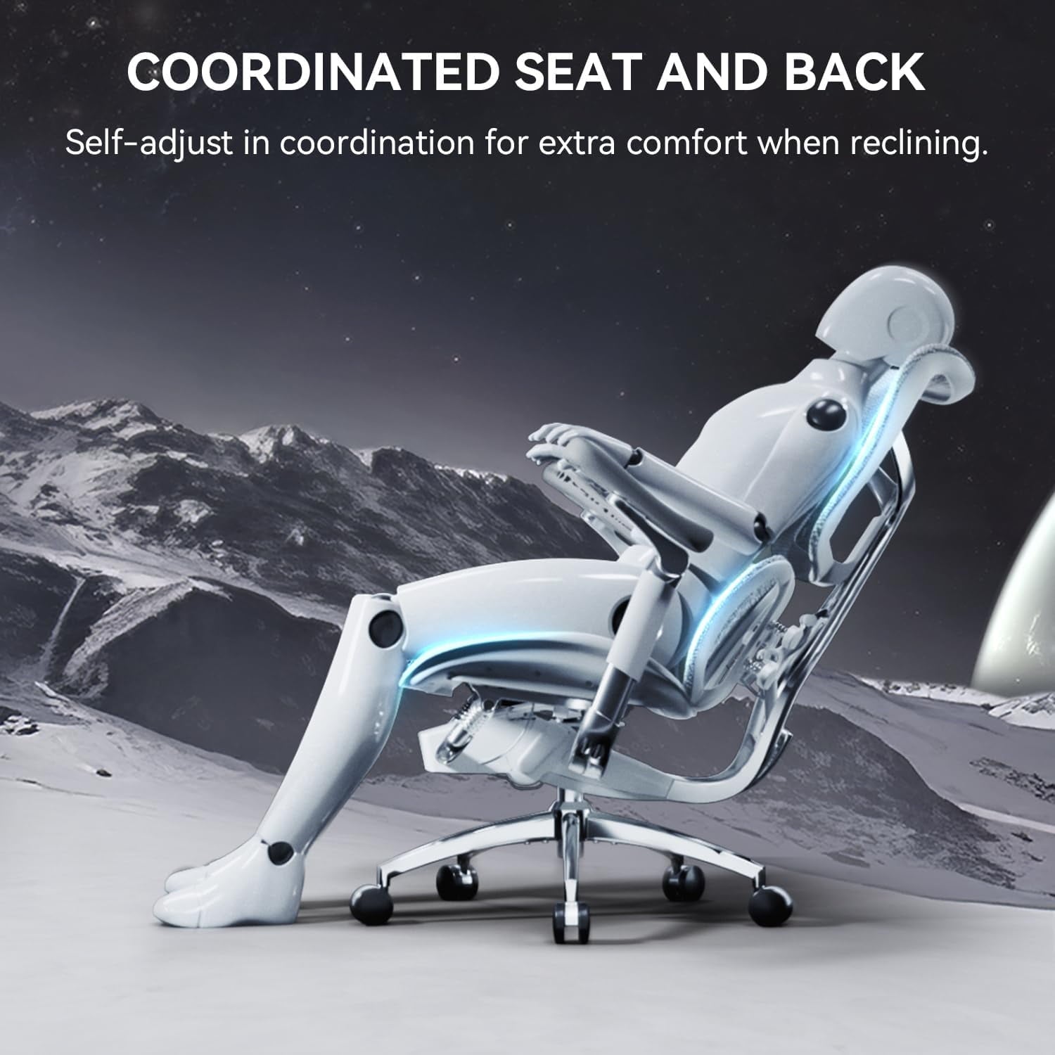 SIHOO Doro-S300 Ergonomic Office Chair, High Back Mesh Office Chair, Zero-Gravity Mechanism-6D Coordinated Armrests Desk Chair for Home Office - White
