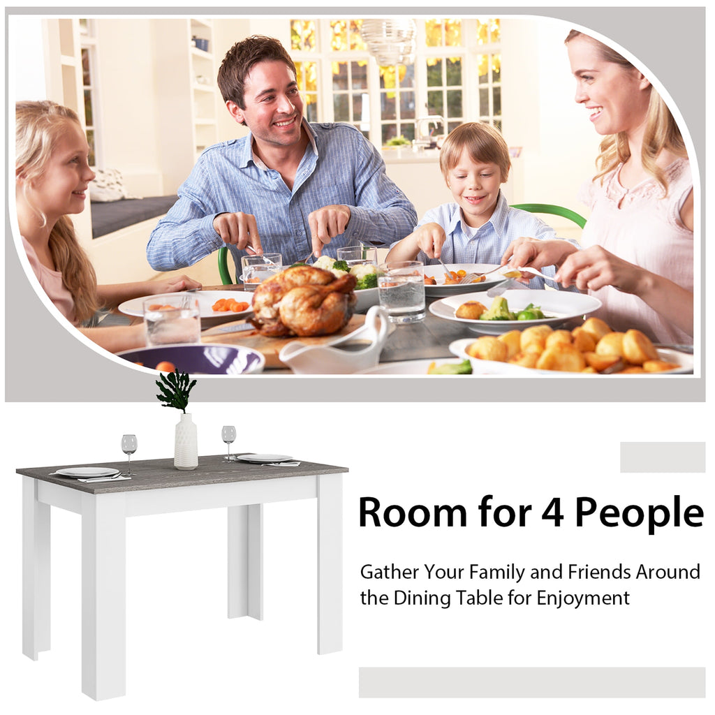 Costway Dining Table 47 Inch Kitchen Dining Table Rectangular for Small Space Dark Gray