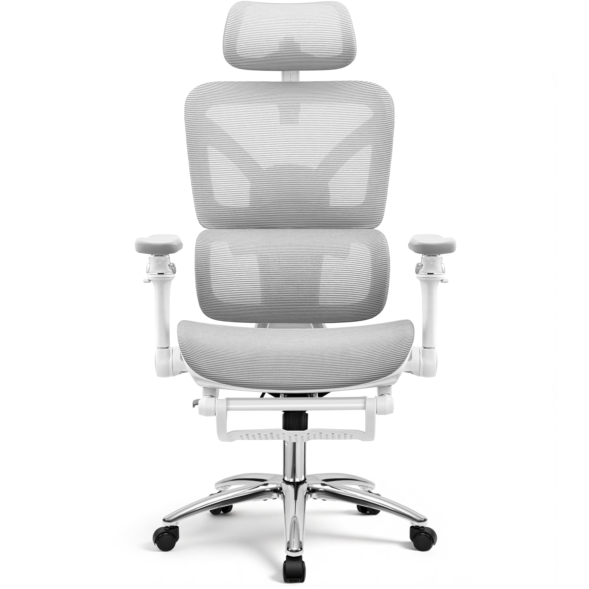 COOLHUT Ergonomic Mesh Office Chair with Footrest, Big and Tall Computer Desk Chair with Adjustable Lumbar Support, Headrest and Armrest, High Back Home Office Chair for Workspace, 300LBS, Black