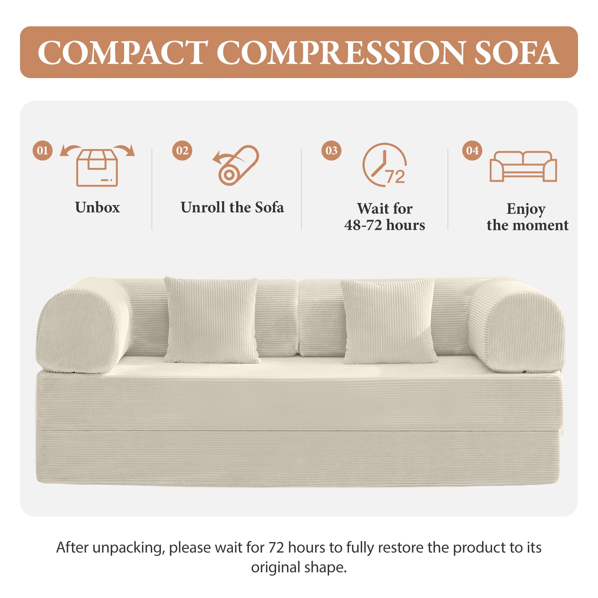 COOLHUT 63 W Combination Sofa, High Rebound Density Foam Sofa Couch, Two Forms Floor Couch Three Seats Sofa Bed for Living Room, Bedroom, Green