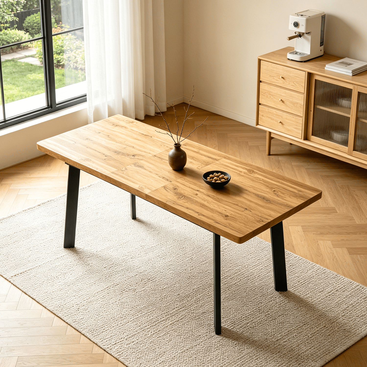 63.2-78.2 Extendable Dining Room Table,Modern MDF Dining Table Set for 4-8,Space Saving Dining Room Table Compact for Living Room, Apartment