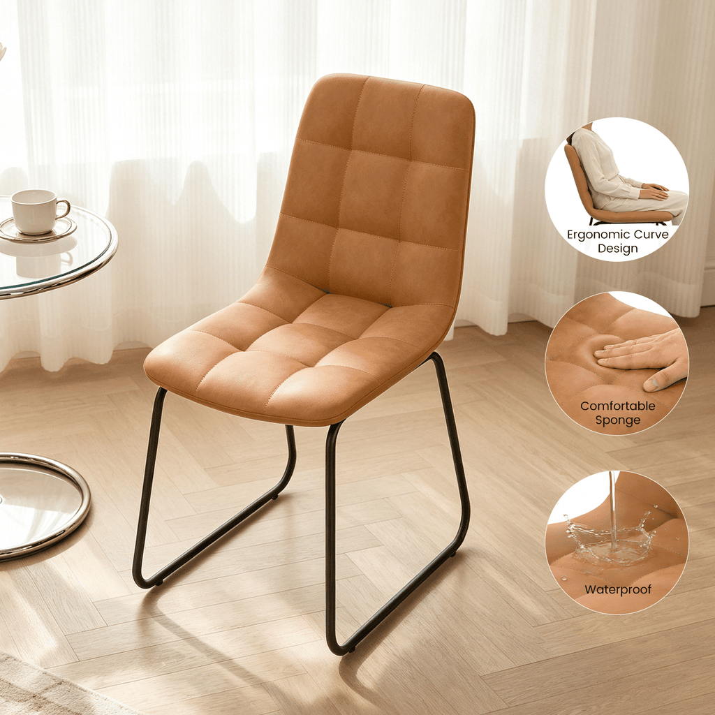 43.5 Round Dining Table for 4, Space Saving Kitchen Table with Metal Legs, Mid Century Modern Dining Table for Dining Living Room Apartment Small Space