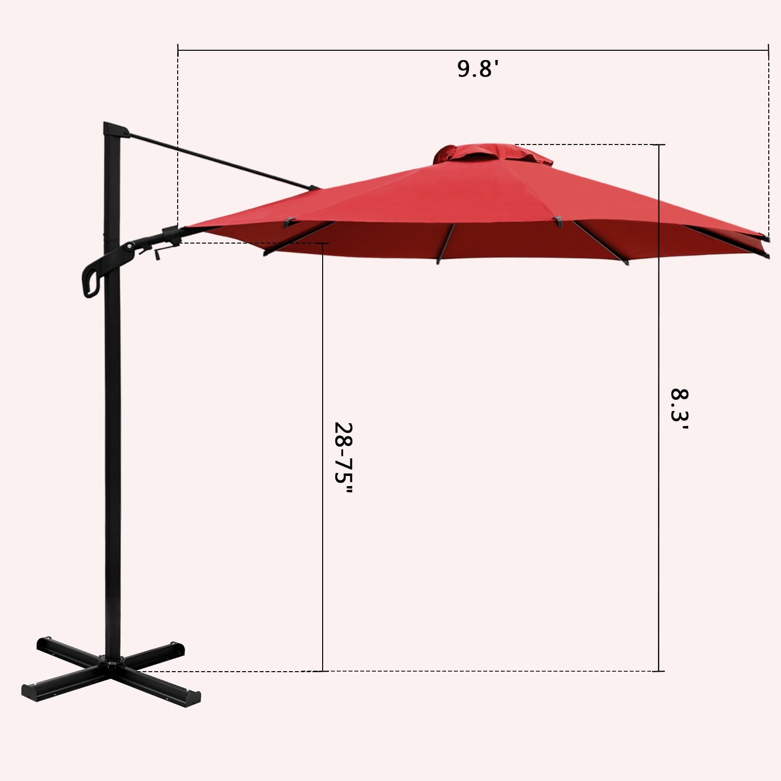 Abba Patio 11’ Vienna Offset Hanging Outdoor Cantilever Patio Umbrella, Beige