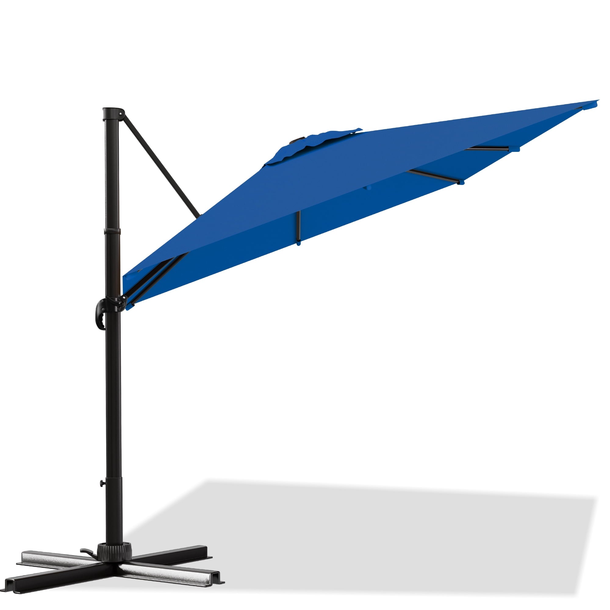 Easthome 10 × 10FT Square Cantilever Patio Umbrella, 360° Rotating Offset Umbrella with Crank, 8 ribs, Outdoor Hanging Roman Umbrella for Garden Deck Backyard, Red