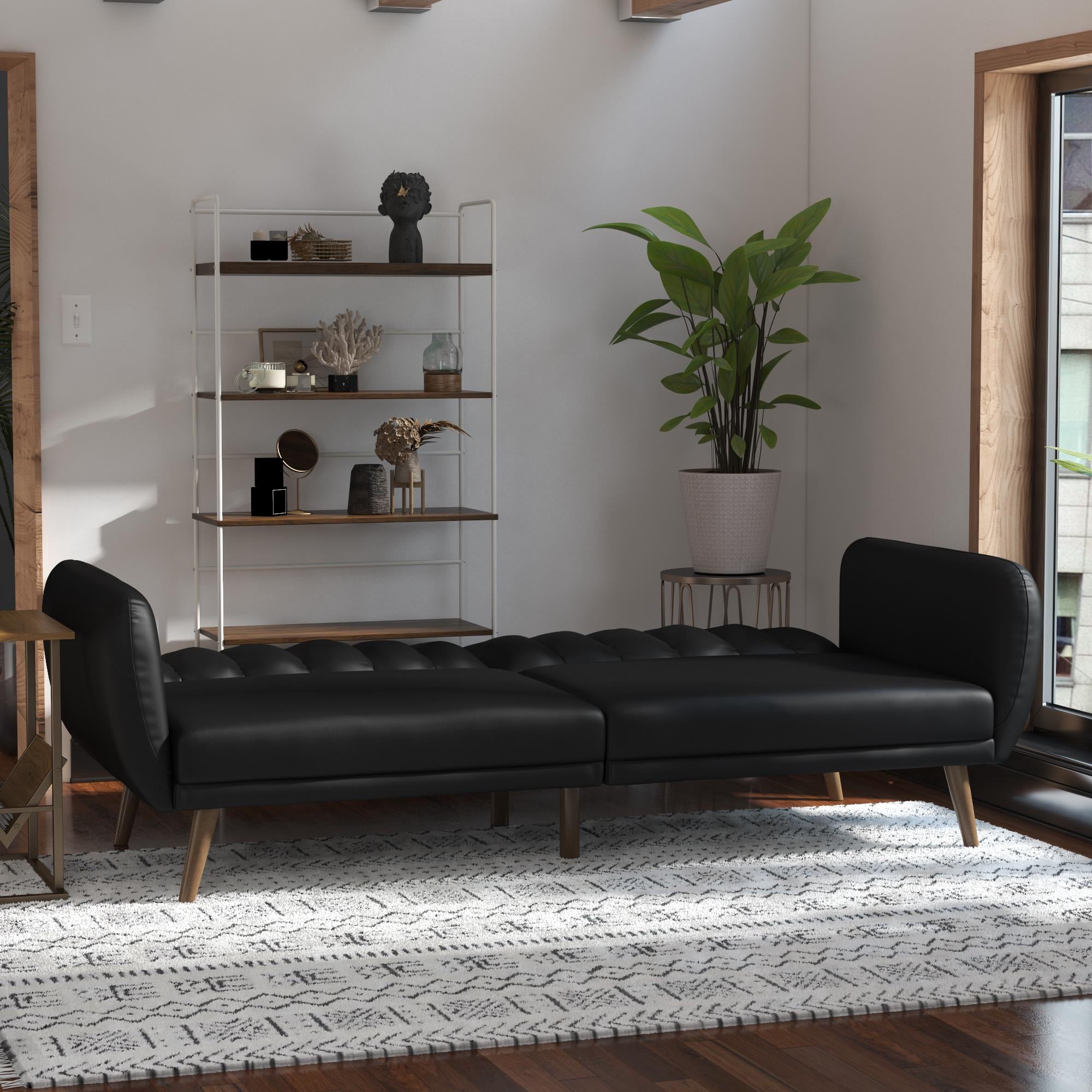 Novogratz Brittany Futon, Blue Linen