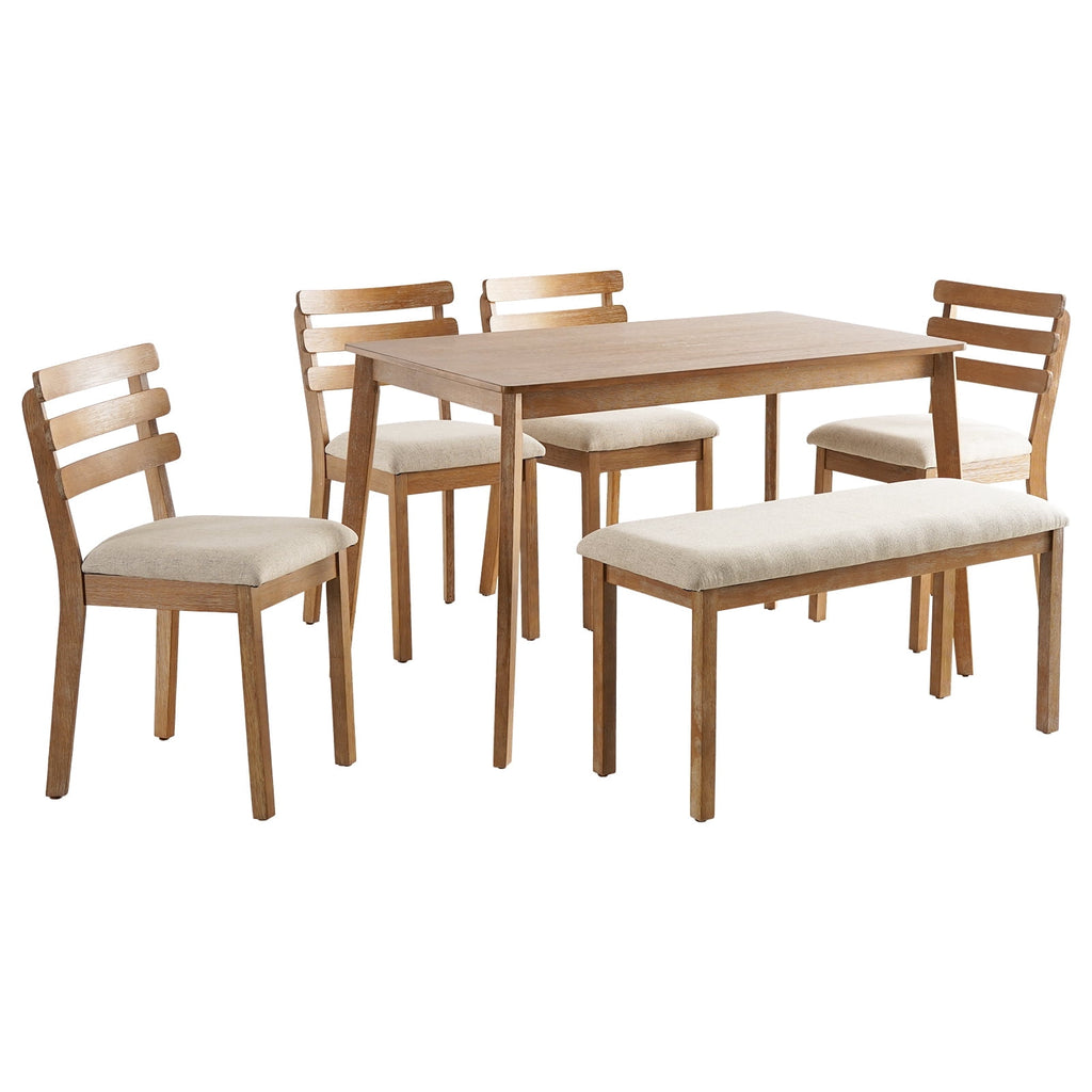 KithKasa Rectangular Dining Table Set for 4 , Kitchen Table and Chairs for 4, 5 Piece Space Saving Wood Kitchen & Dining Room Tables Set Furniture