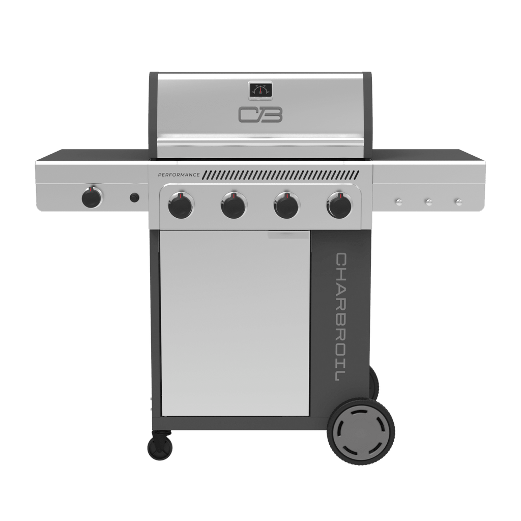 Charbroil® Performance Series™ FlavorMax™ 4 Burner Gas Grill Cabinet with Side Burner, Stainless Steel