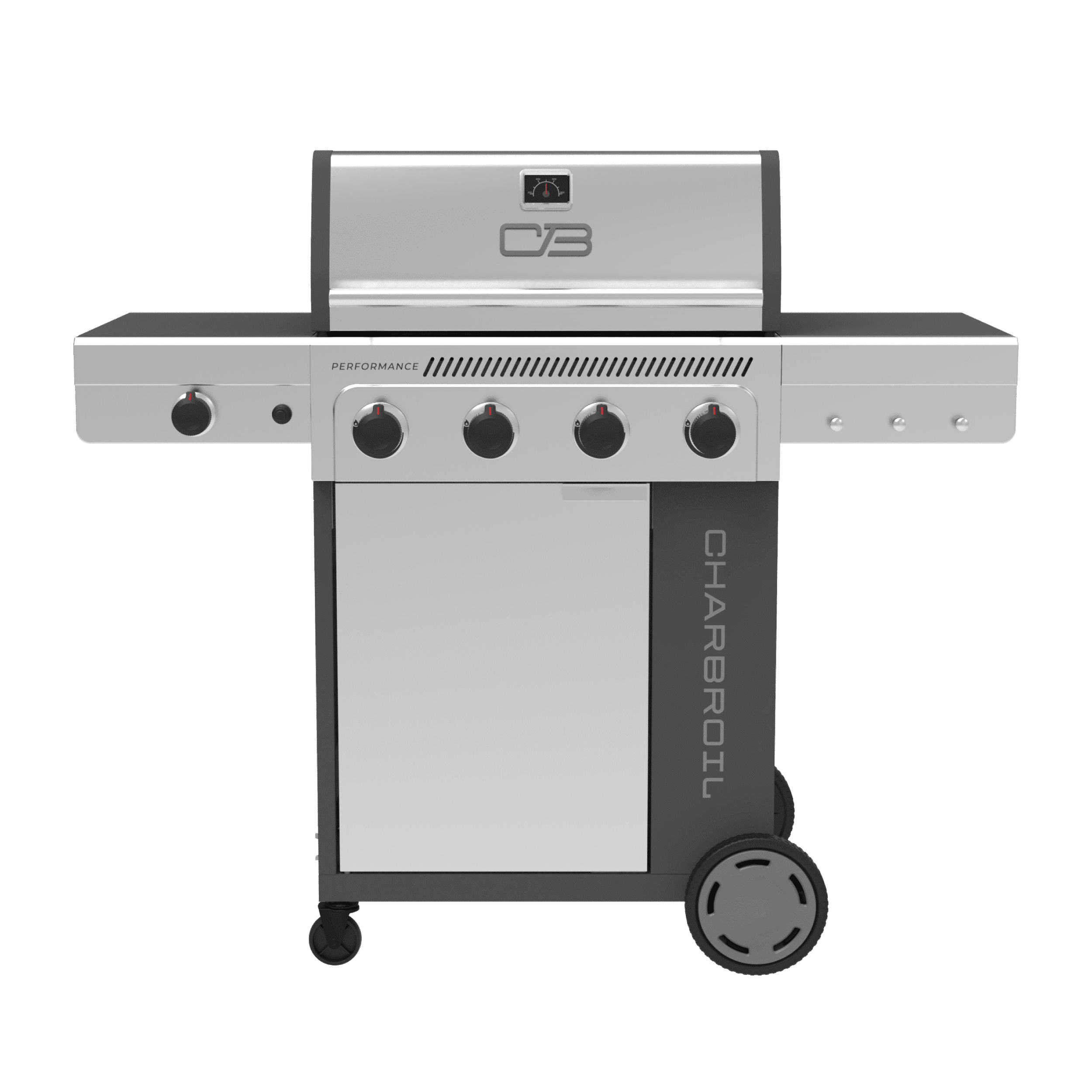 Charbroil® Performance Series™ FlavorMax™ 4 Burner Gas Grill Cabinet with Side Burner, Stainless Steel