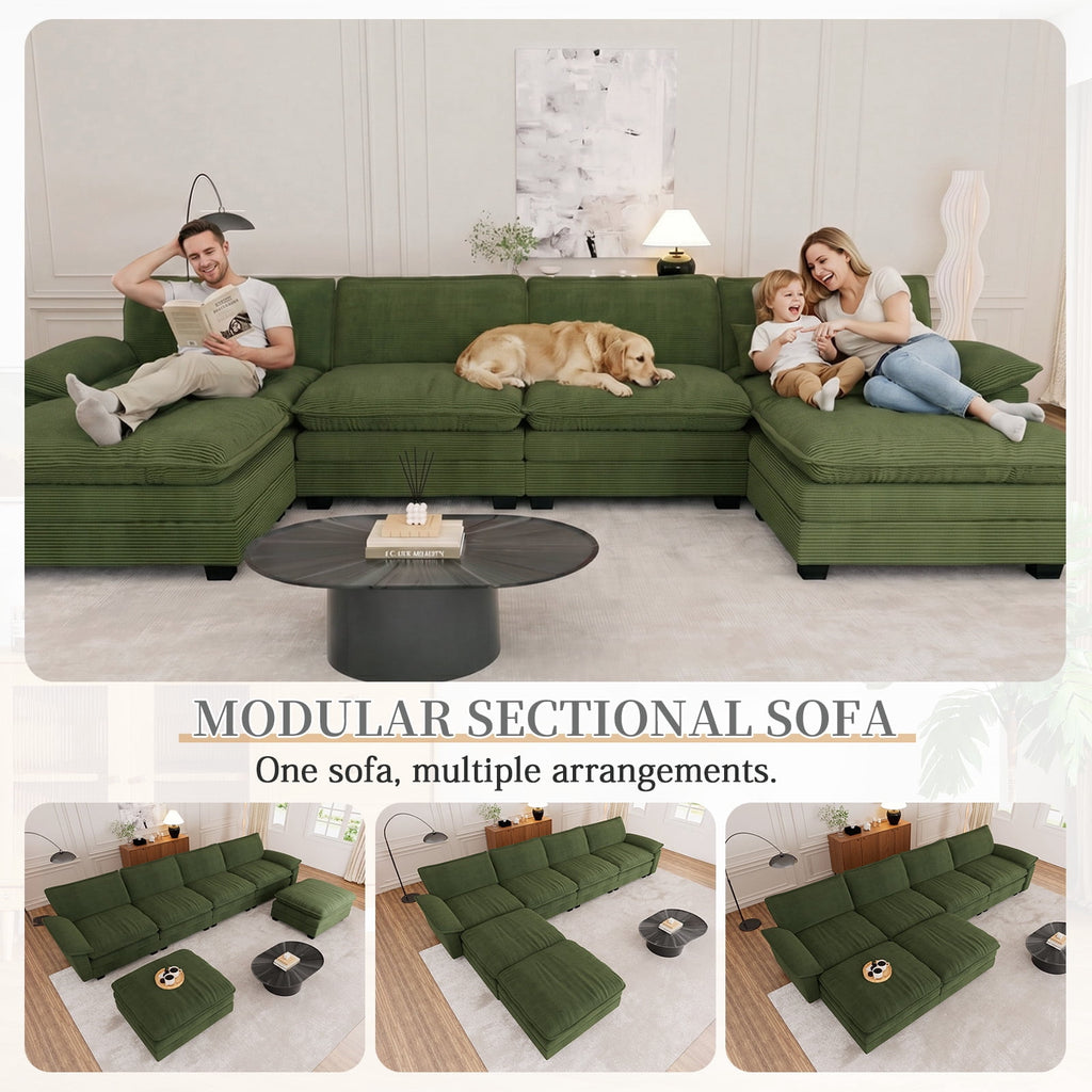 Muumblus 80.5 Corduroy Loveseat Sofa, Oversized Upholstered 2-Seater Fluffy Cloud Sleeper Couch for Living Room/Apt, Pink